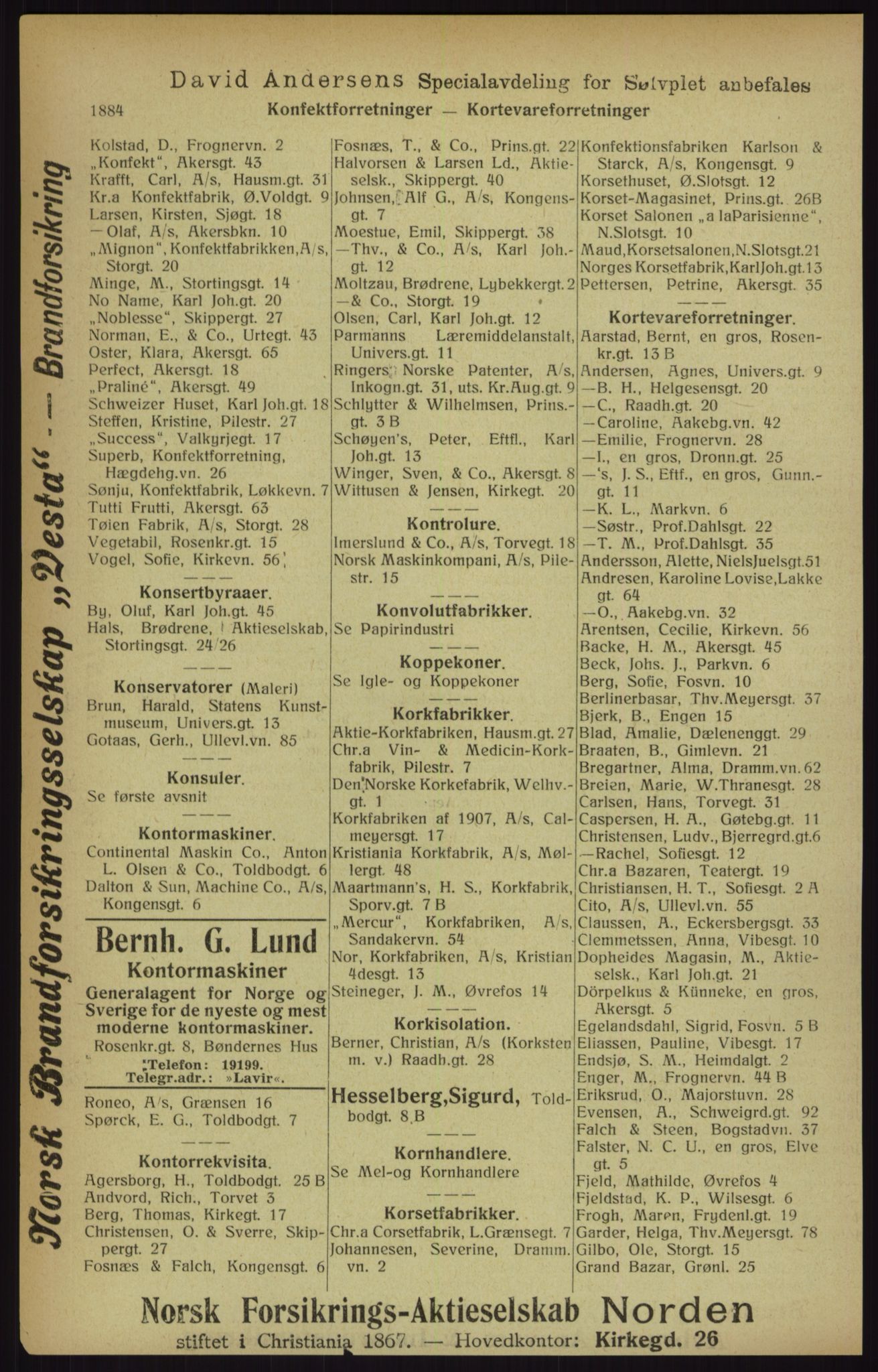 Kristiania/Oslo adressebok, PUBL/-, 1916, p. 1884