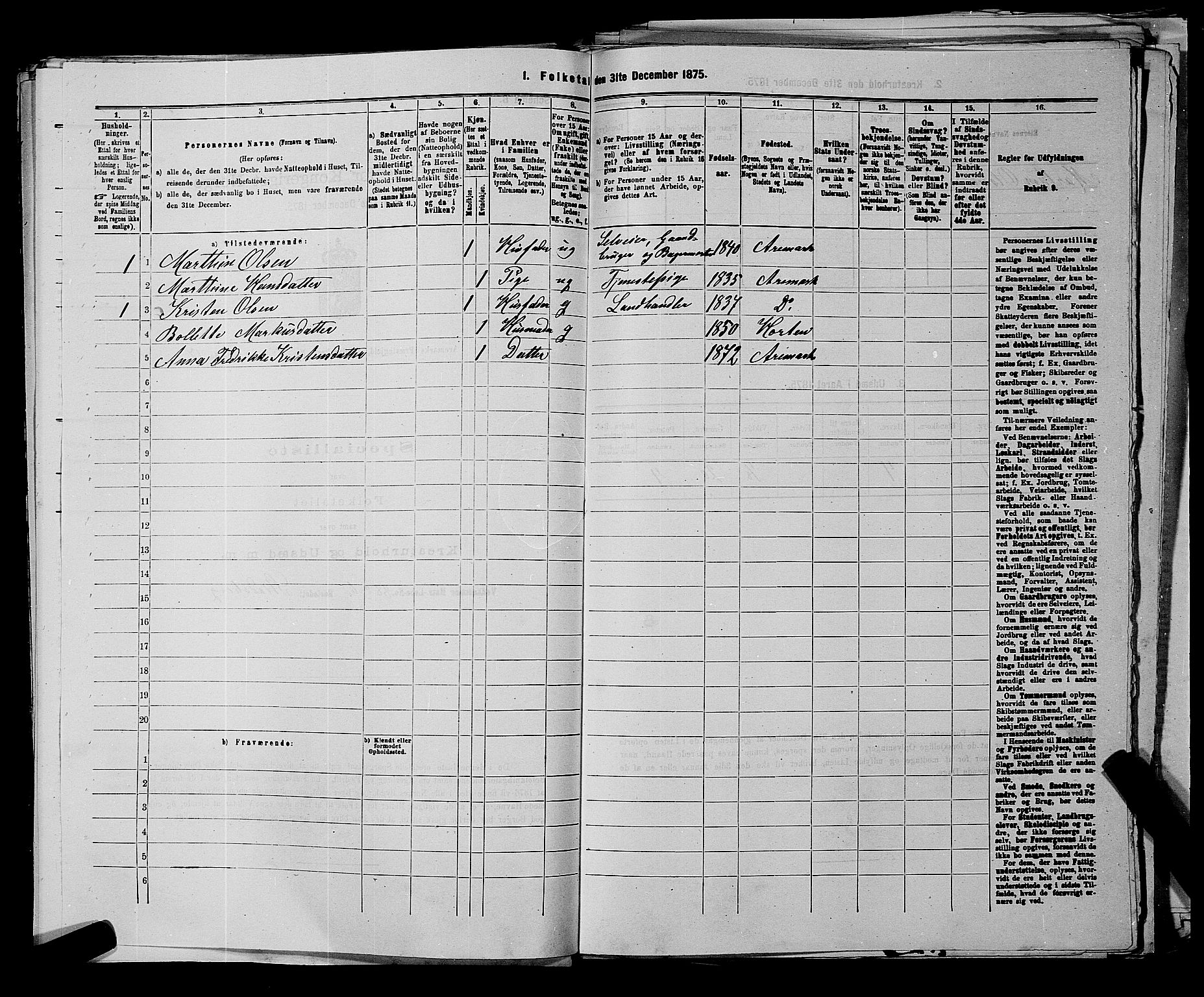 RA, 1875 census for 0118P Aremark, 1875, p. 675