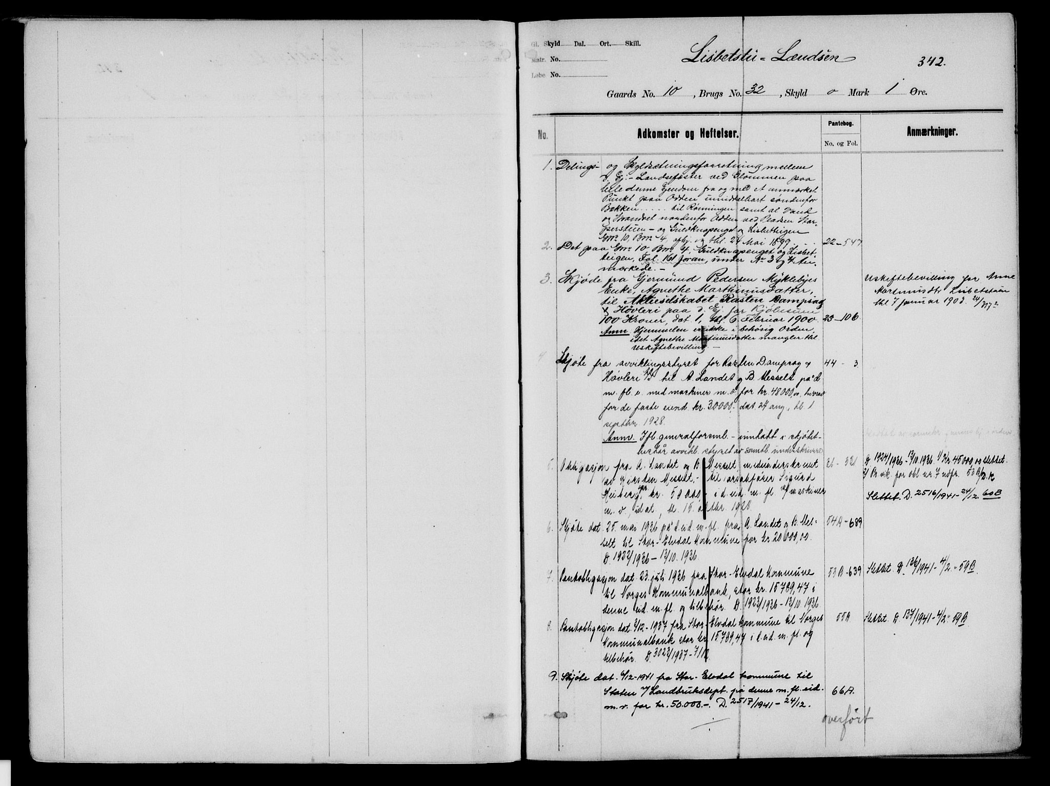 Sør-Østerdal sorenskriveri, AV/SAH-TING-018/H/Ha/Had/L0058B: Mortgage register no. 1B, 1850-1950, p. 342