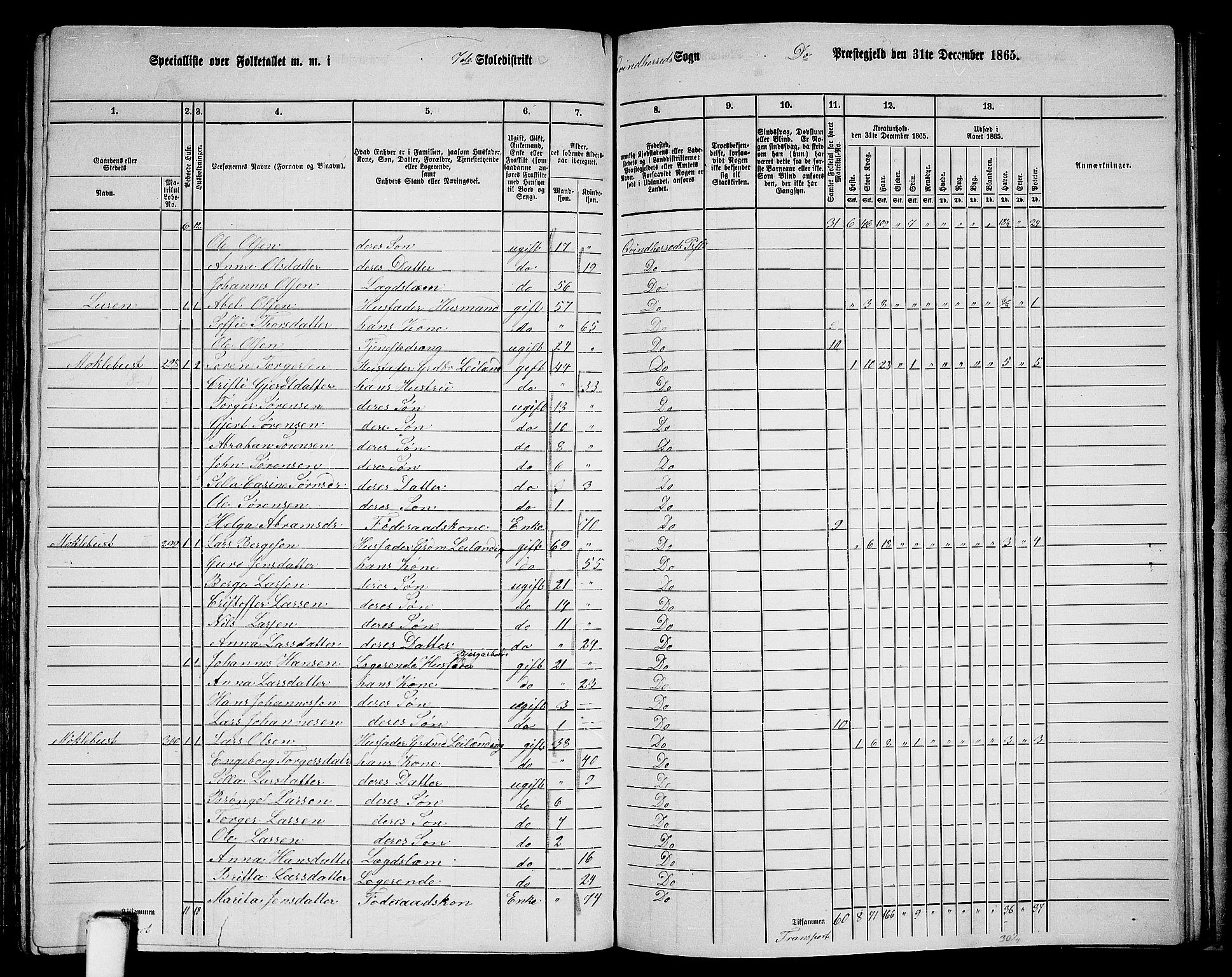 RA, 1865 census for Kvinnherad, 1865, p. 160