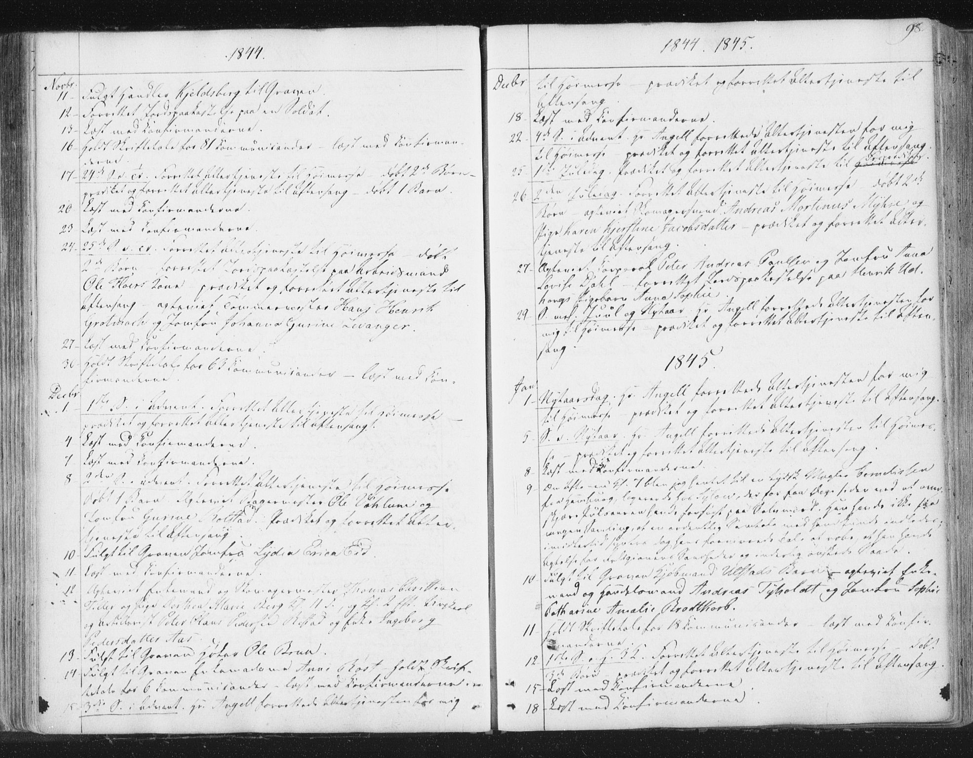 Ministerialprotokoller, klokkerbøker og fødselsregistre - Sør-Trøndelag, AV/SAT-A-1456/602/L0127: Curate's parish register no. 602B01, 1821-1875, p. 98