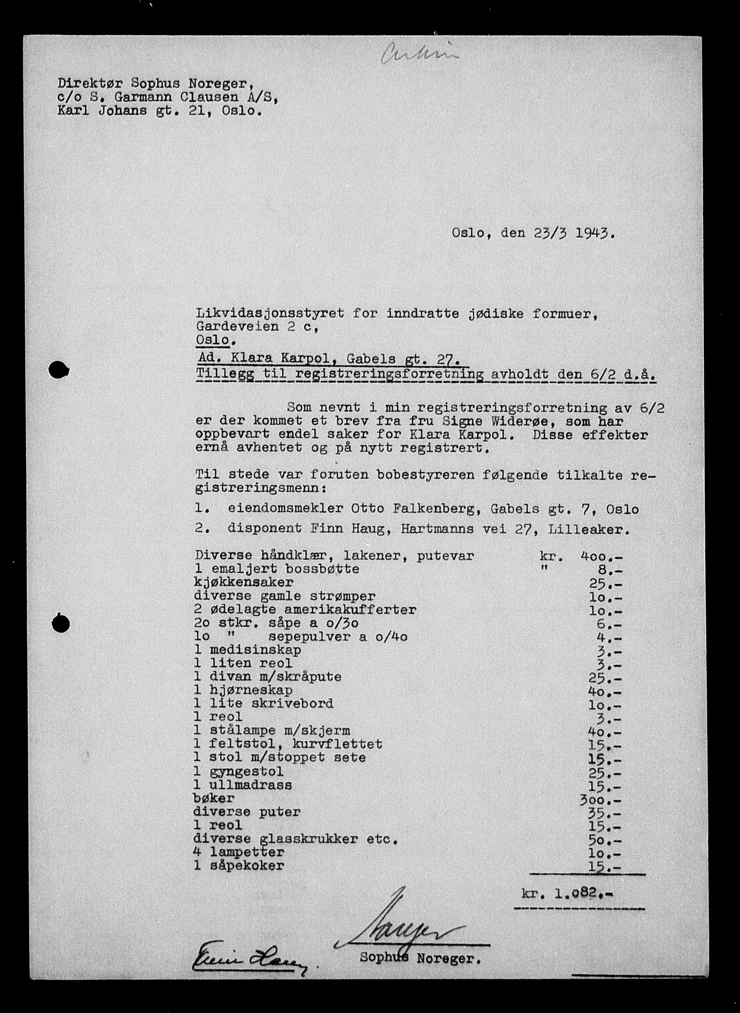 Justisdepartementet, Tilbakeføringskontoret for inndratte formuer, AV/RA-S-1564/H/Hc/Hcc/L0949: --, 1945-1947, p. 414