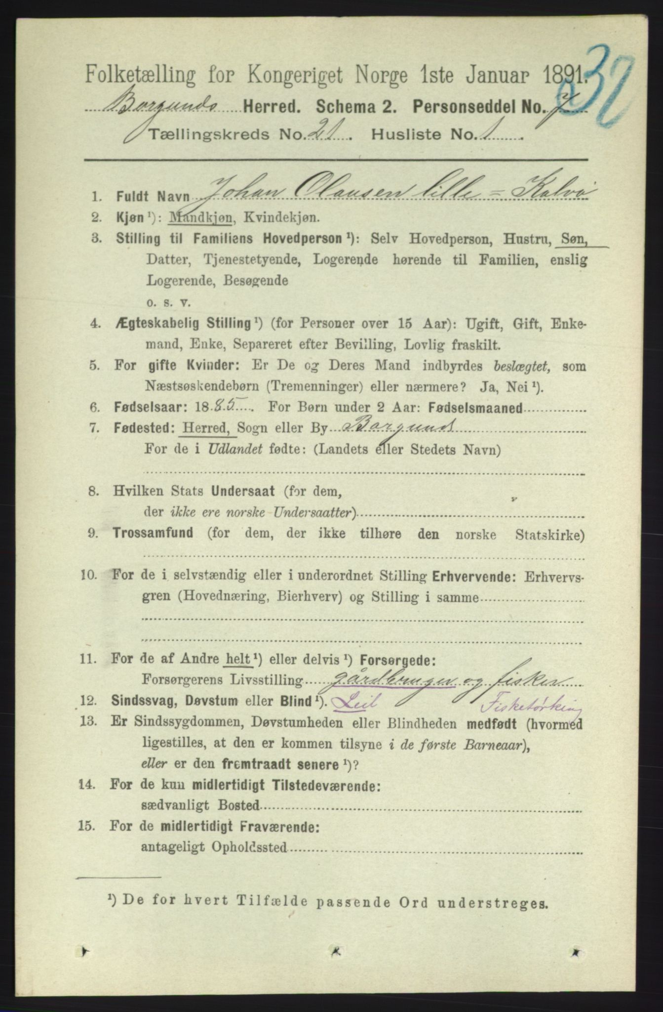 RA, 1891 census for 1531 Borgund, 1891, p. 6348