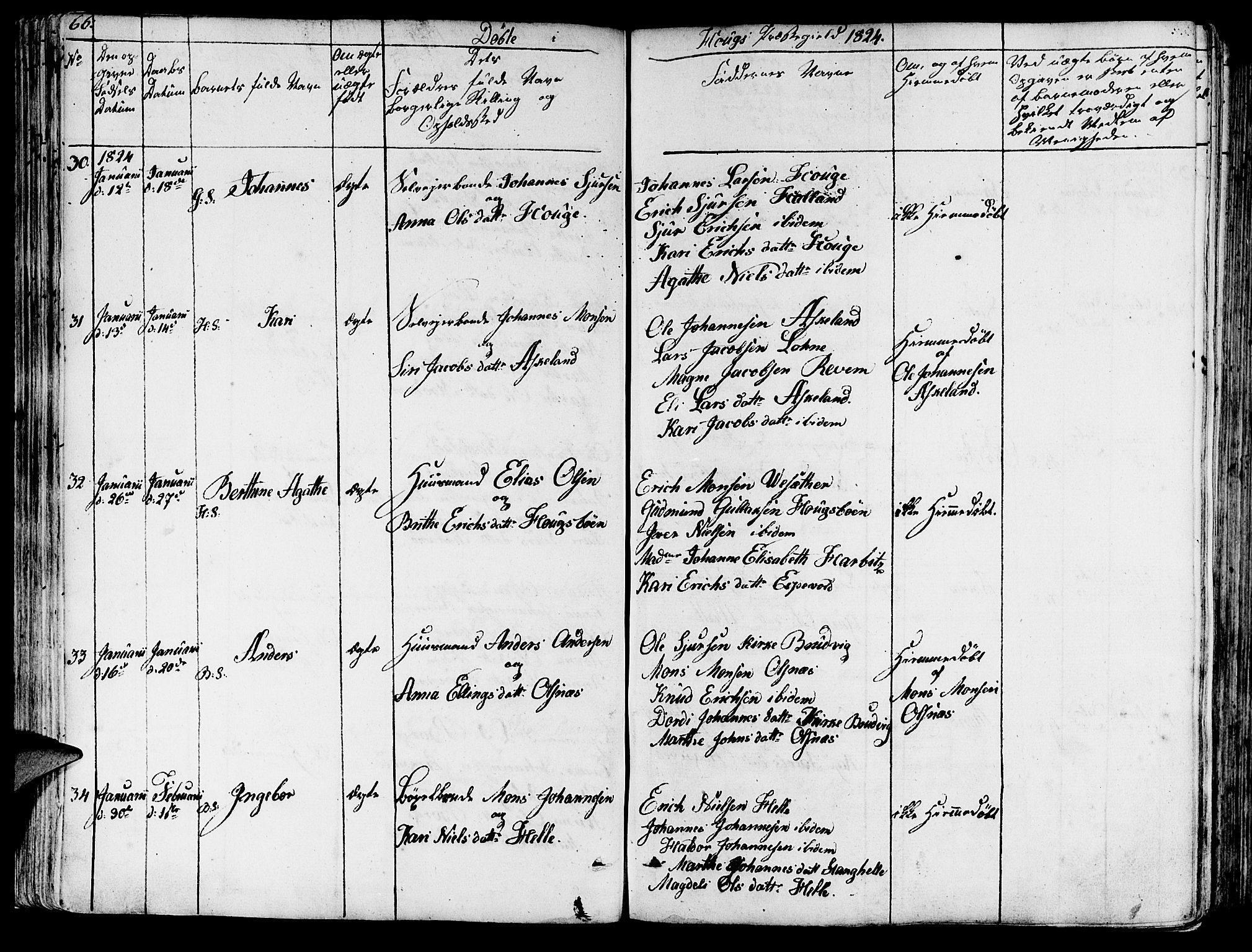 Haus sokneprestembete, AV/SAB-A-75601/H/Haa: Parish register (official) no. A 13, 1821-1827, p. 66