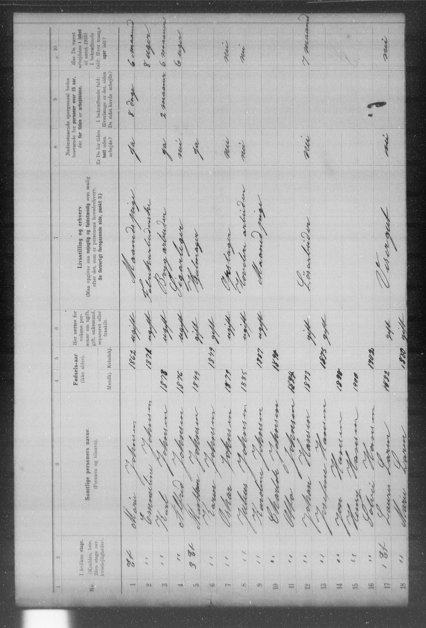 OBA, Municipal Census 1903 for Kristiania, 1903, p. 23542