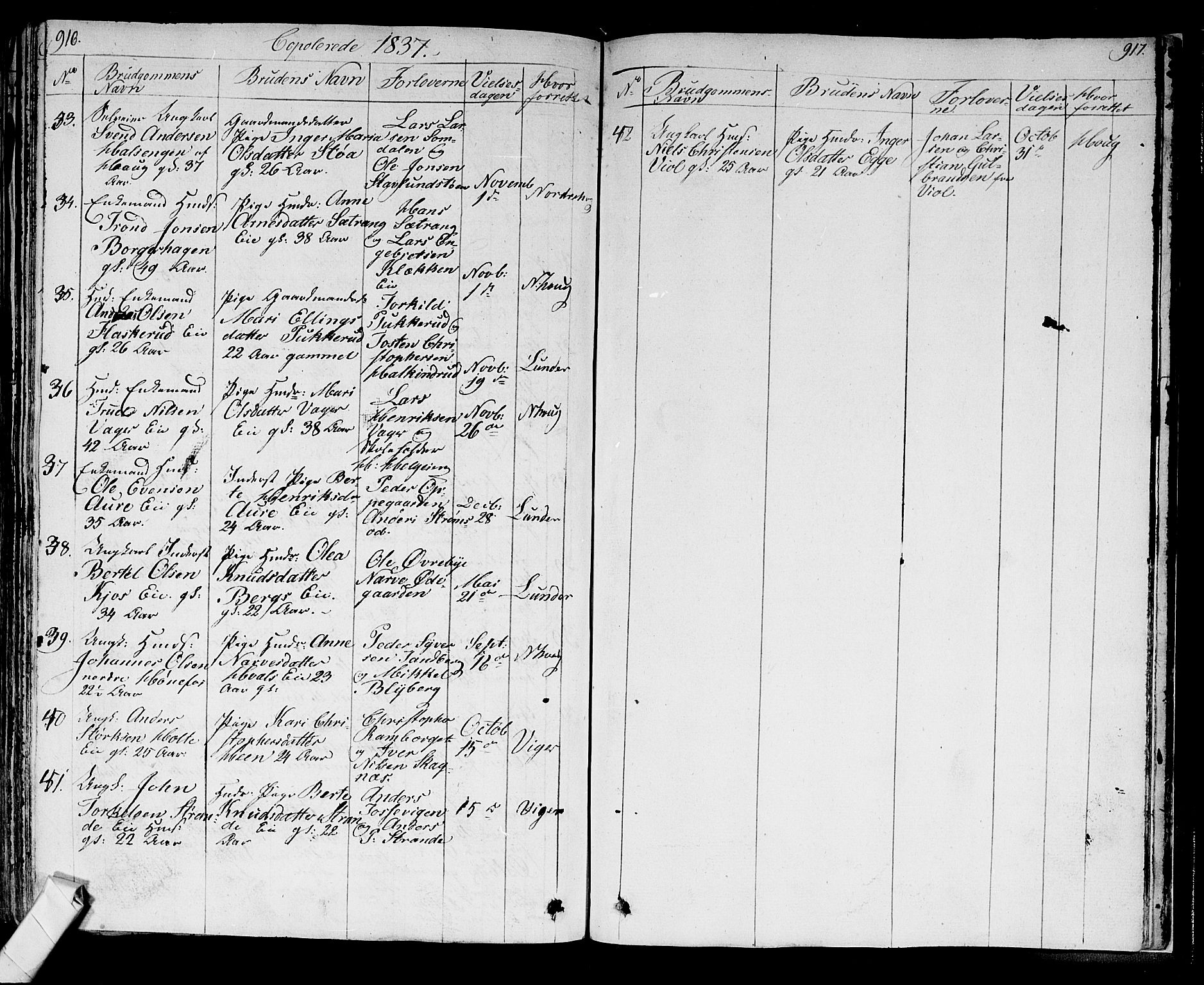 Norderhov kirkebøker, AV/SAKO-A-237/F/Fa/L0009: Parish register (official) no. 9, 1819-1837, p. 916-917