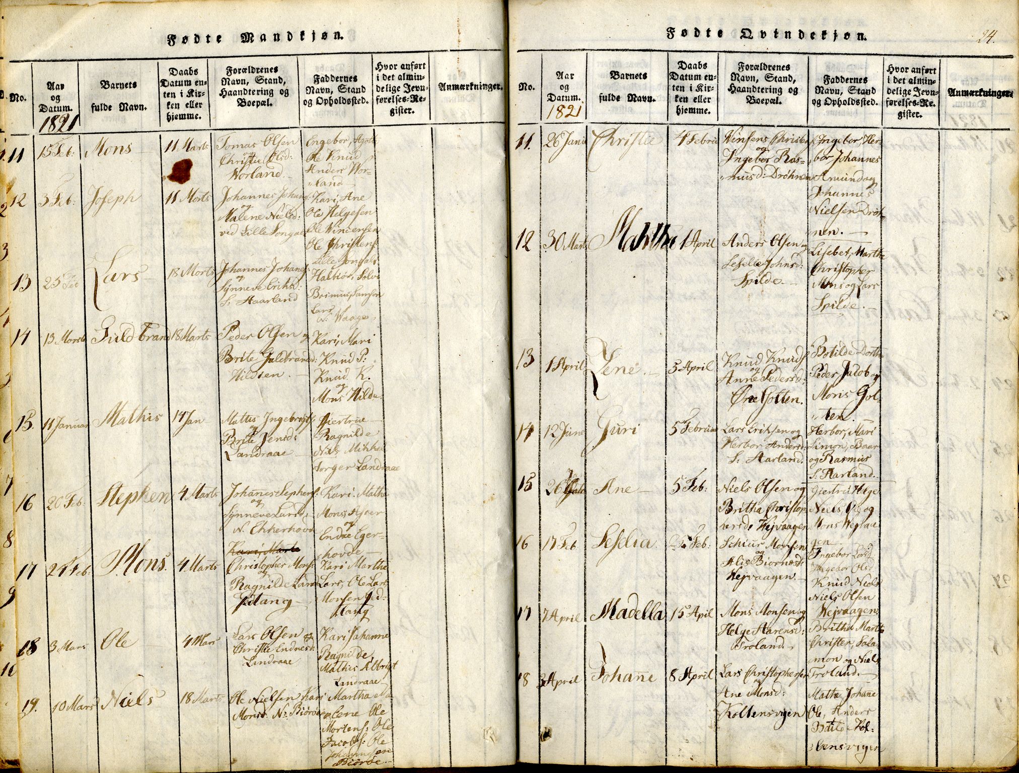 Sund sokneprestembete, AV/SAB-A-99930: Parish register (official) no. A 11, 1814-1825, p. 24