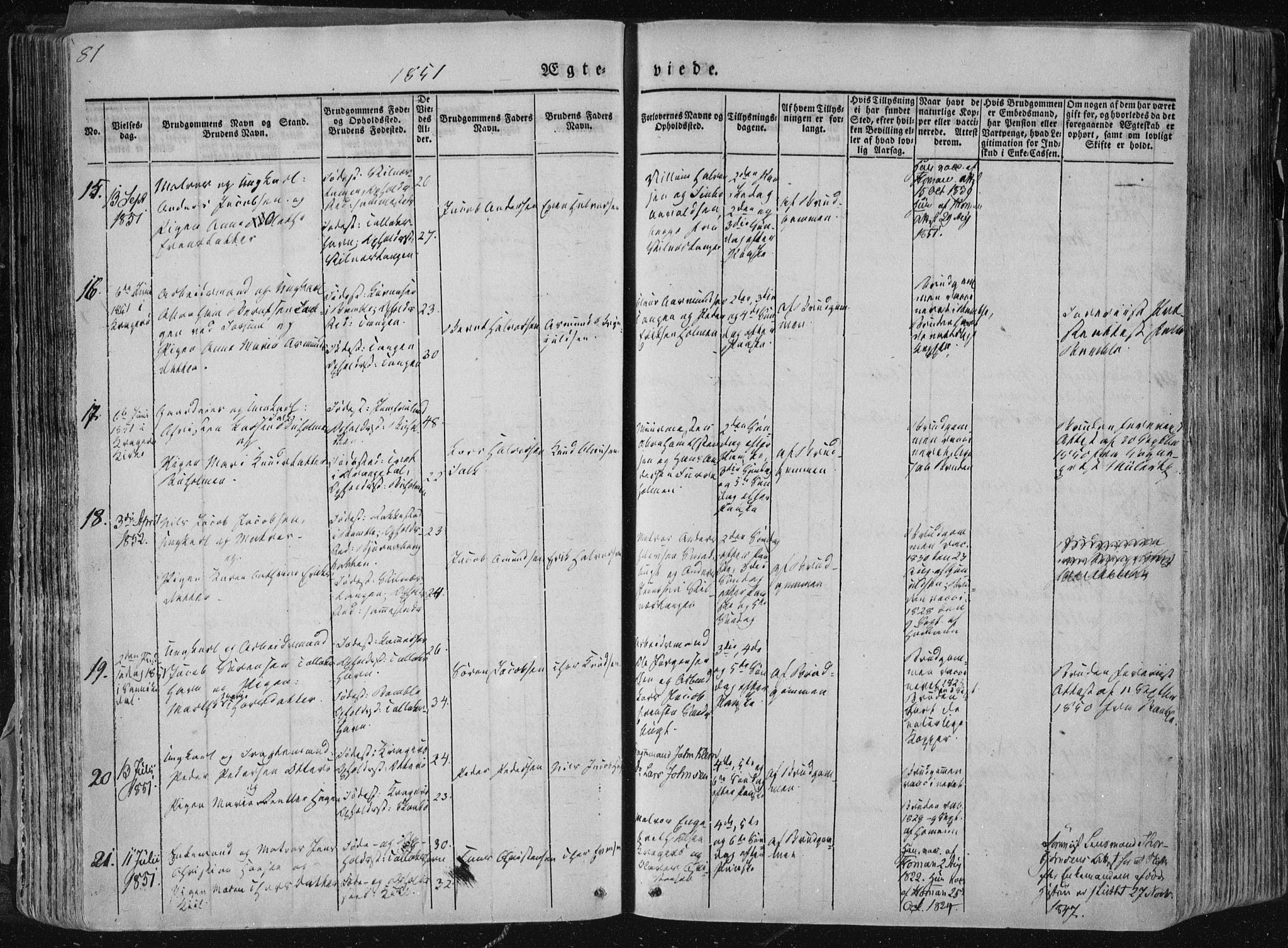 Sannidal kirkebøker, AV/SAKO-A-296/F/Fa/L0007: Parish register (official) no. 7, 1831-1854, p. 81