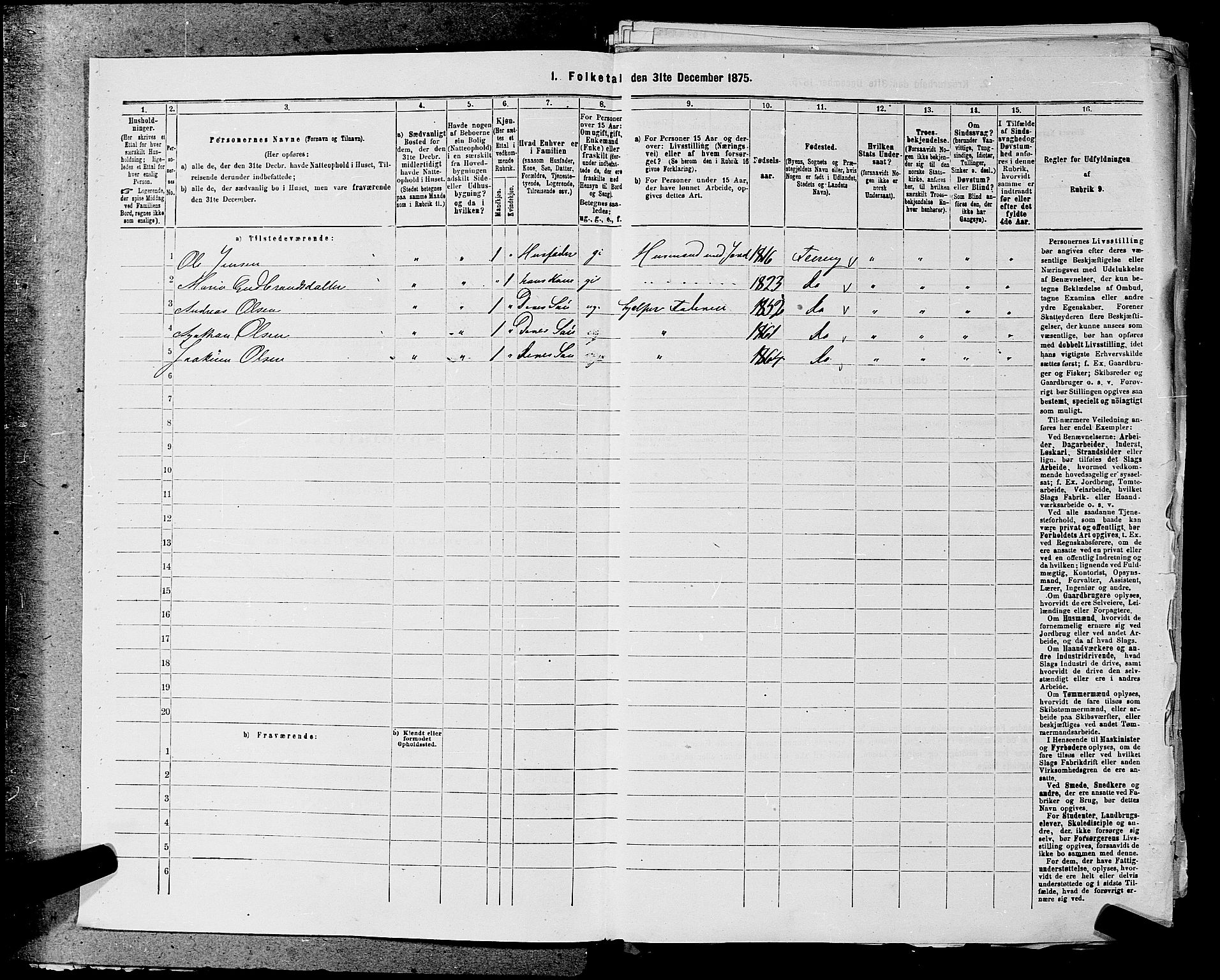 RA, 1875 census for 0239P Hurdal, 1875, p. 866