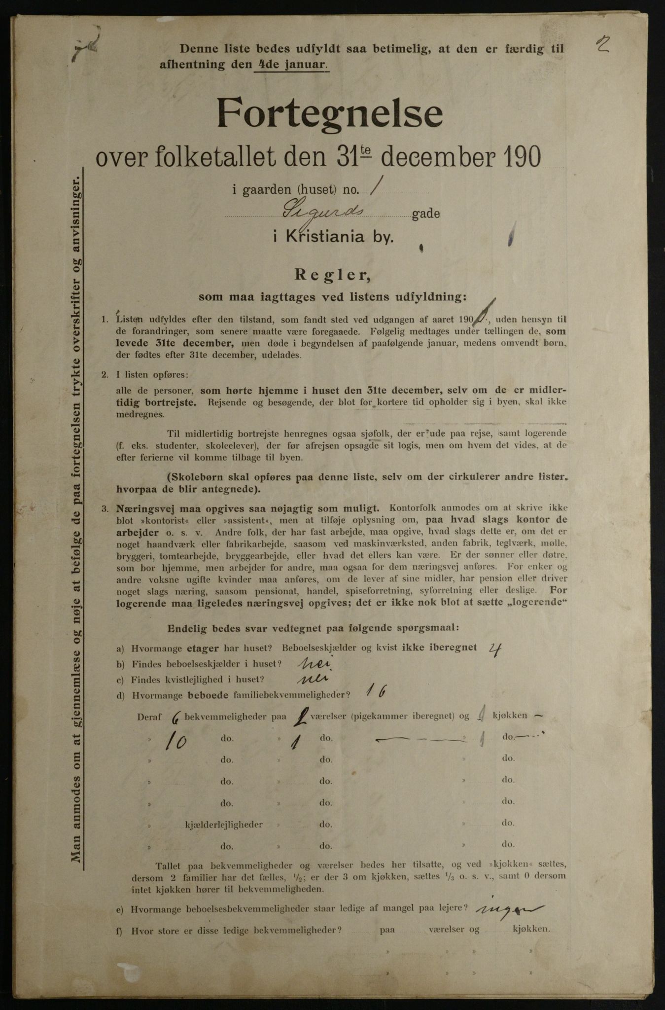 OBA, Municipal Census 1901 for Kristiania, 1901, p. 14599