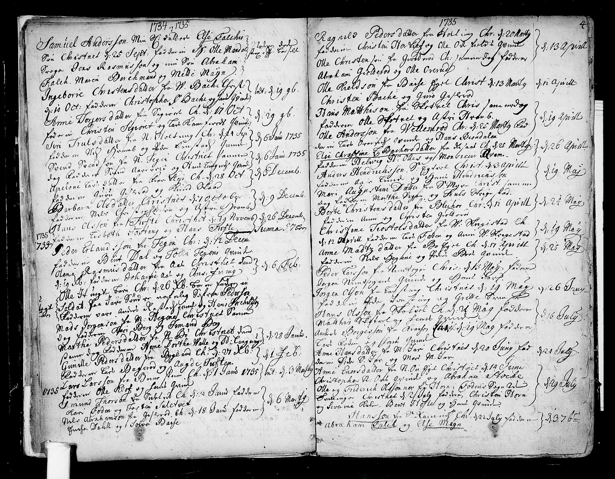 Ramnes kirkebøker, SAKO/A-314/F/Fa/L0001: Parish register (official) no. I 1, 1732-1774, p. 4