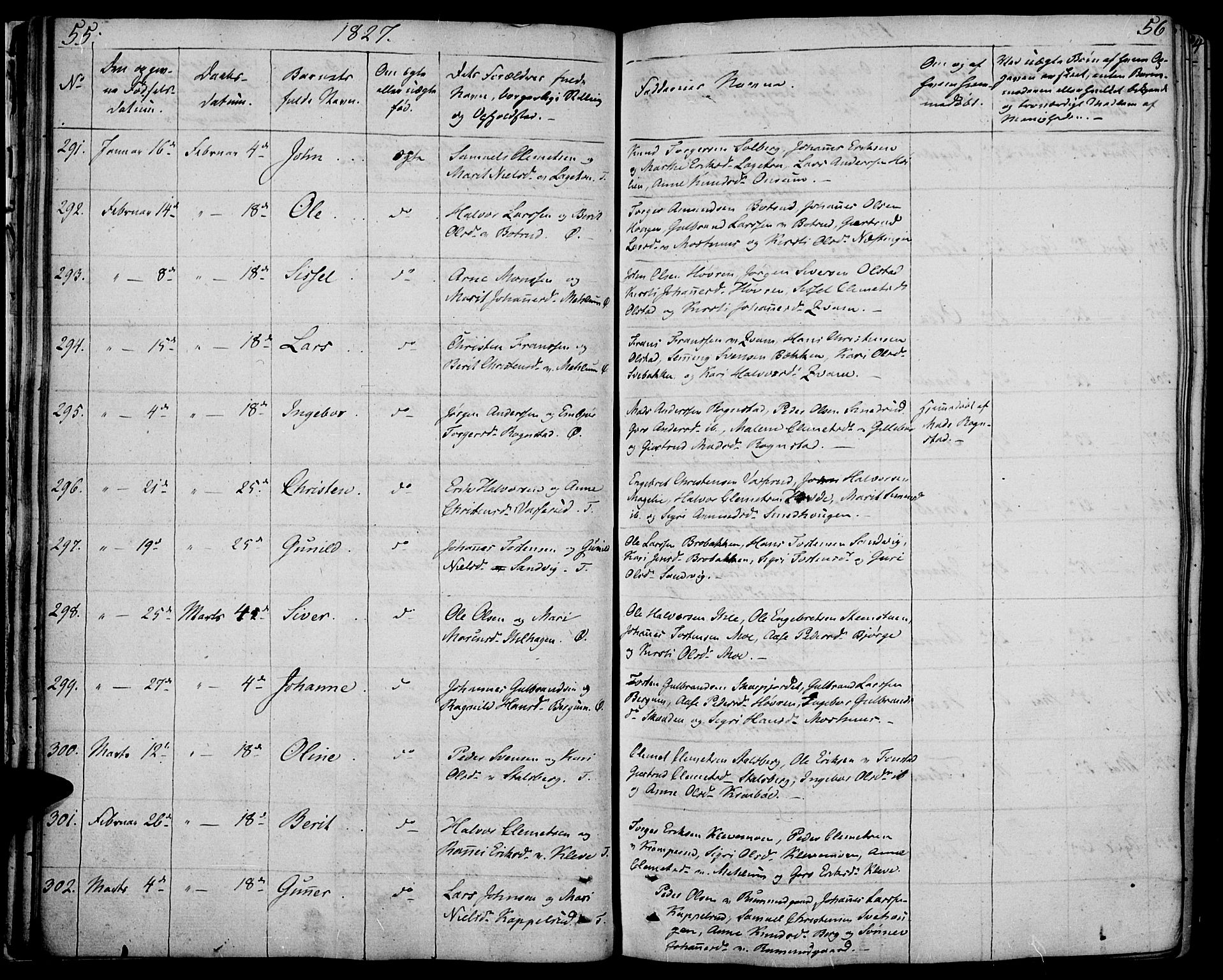 Øyer prestekontor, AV/SAH-PREST-084/H/Ha/Haa/L0004: Parish register (official) no. 4, 1824-1841, p. 55-56