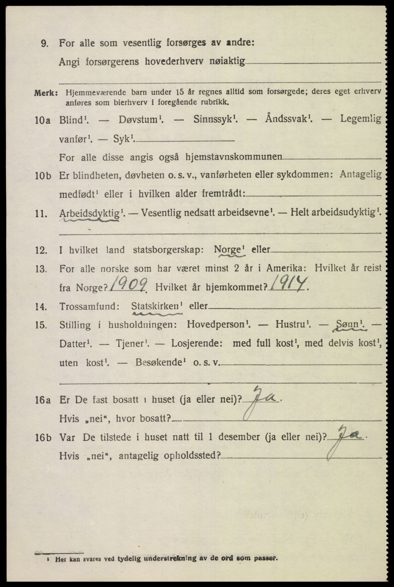 SAK, 1920 census for Grindheim, 1920, p. 574