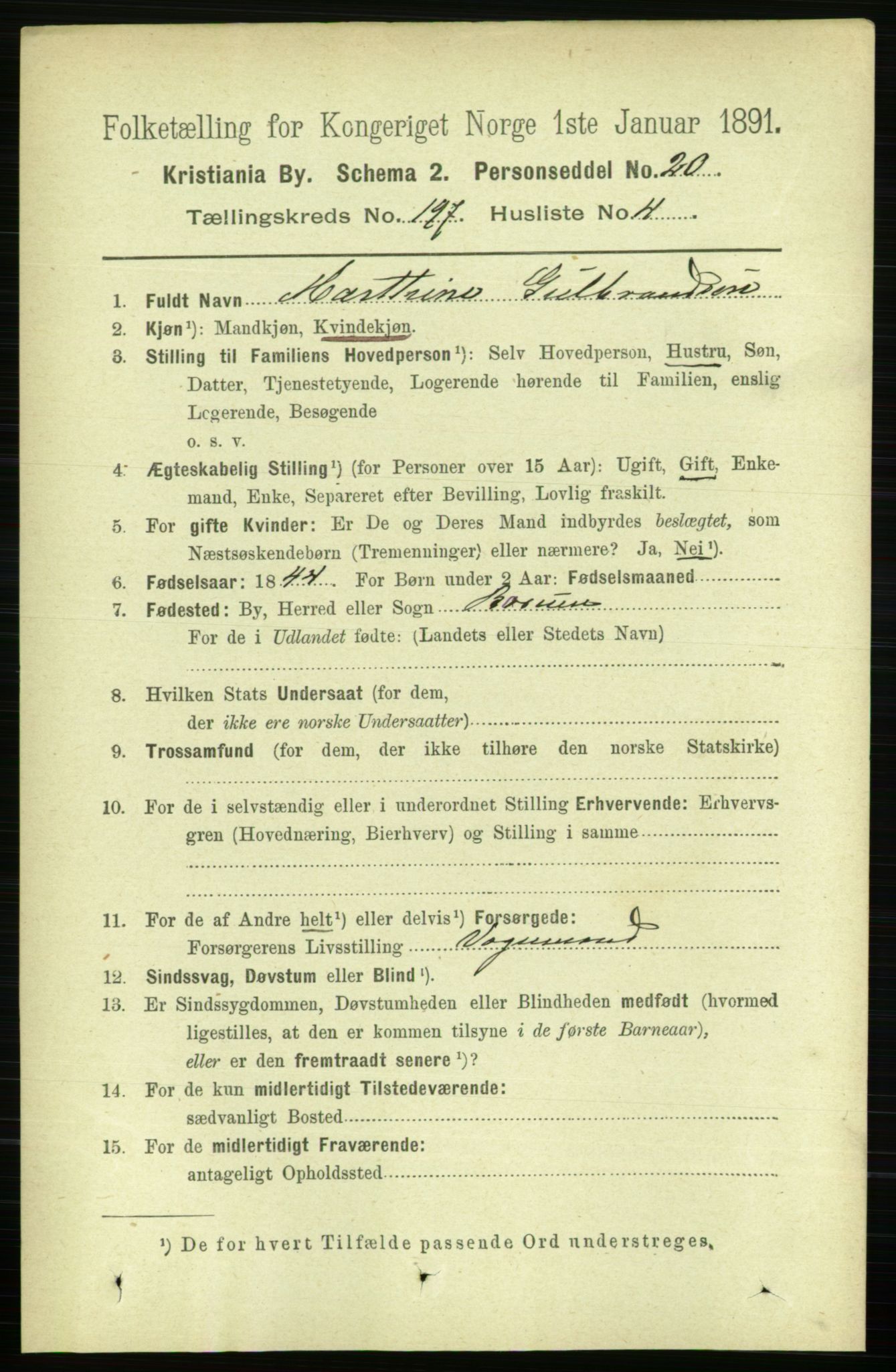 RA, 1891 census for 0301 Kristiania, 1891, p. 118887