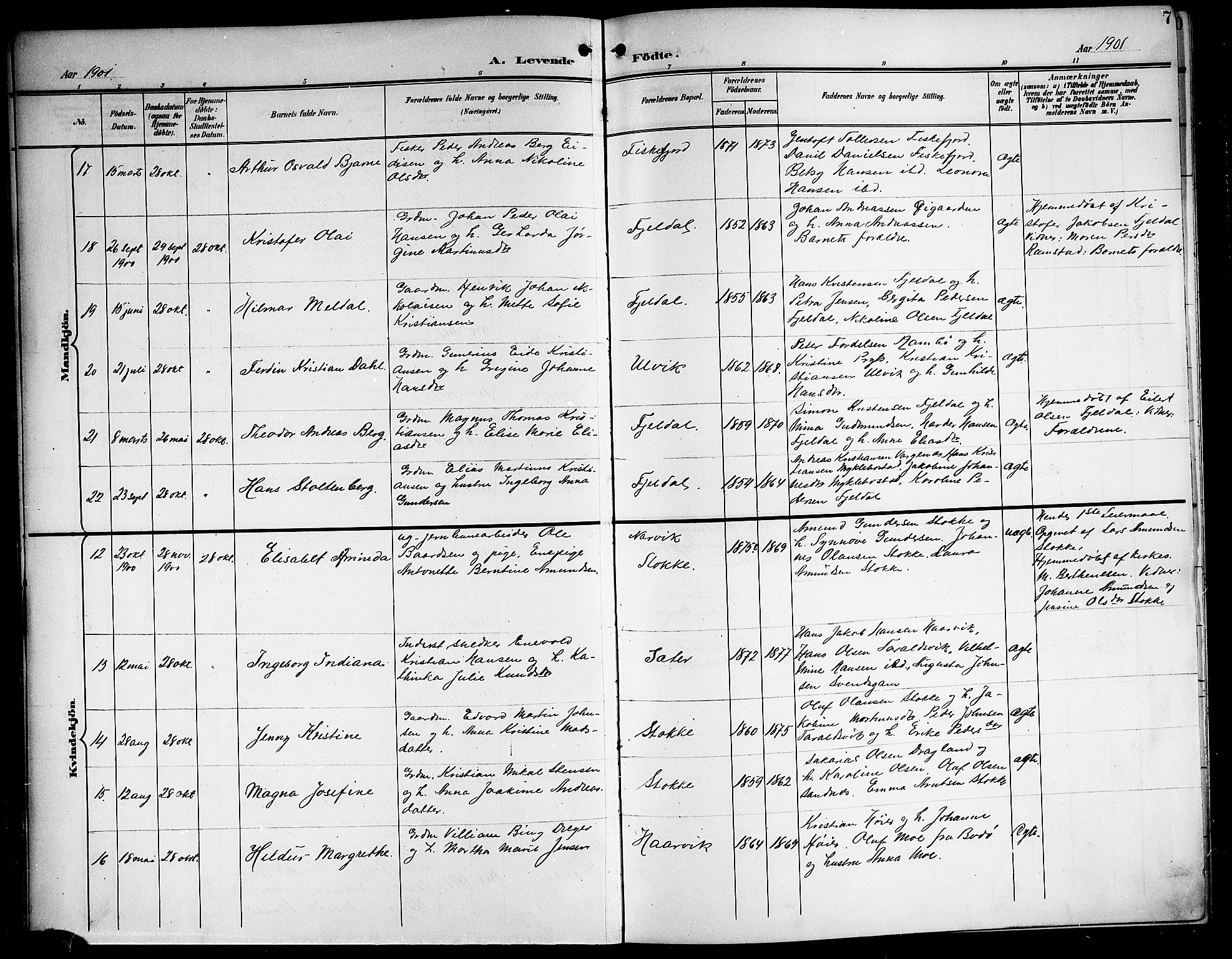 Ministerialprotokoller, klokkerbøker og fødselsregistre - Nordland, AV/SAT-A-1459/865/L0932: Parish register (copy) no. 865C04, 1901-1917, p. 7