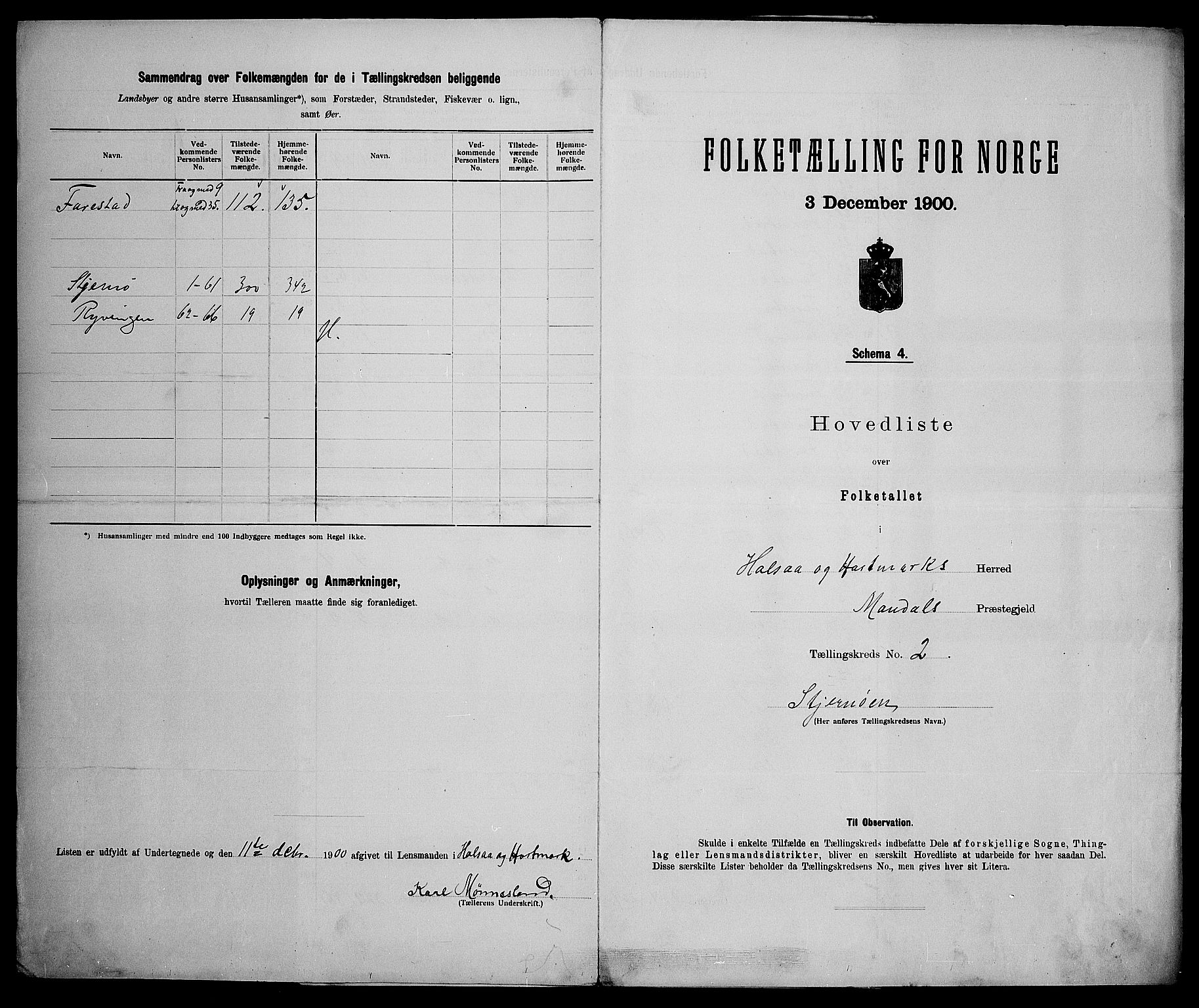 SAK, 1900 census for Halse og Harkmark, 1900, p. 19