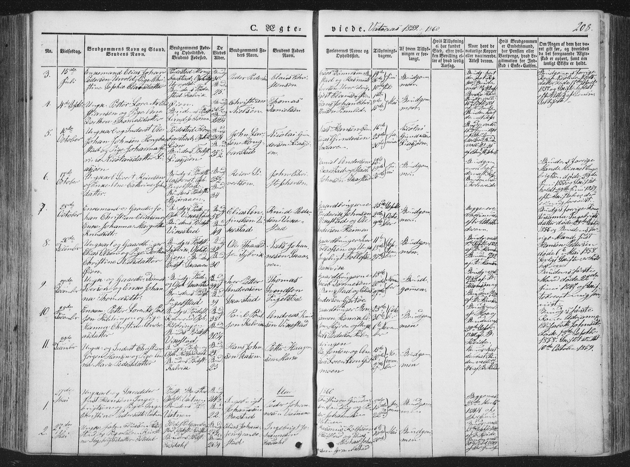 Ministerialprotokoller, klokkerbøker og fødselsregistre - Nordland, SAT/A-1459/810/L0144: Parish register (official) no. 810A07 /1, 1841-1862, p. 208