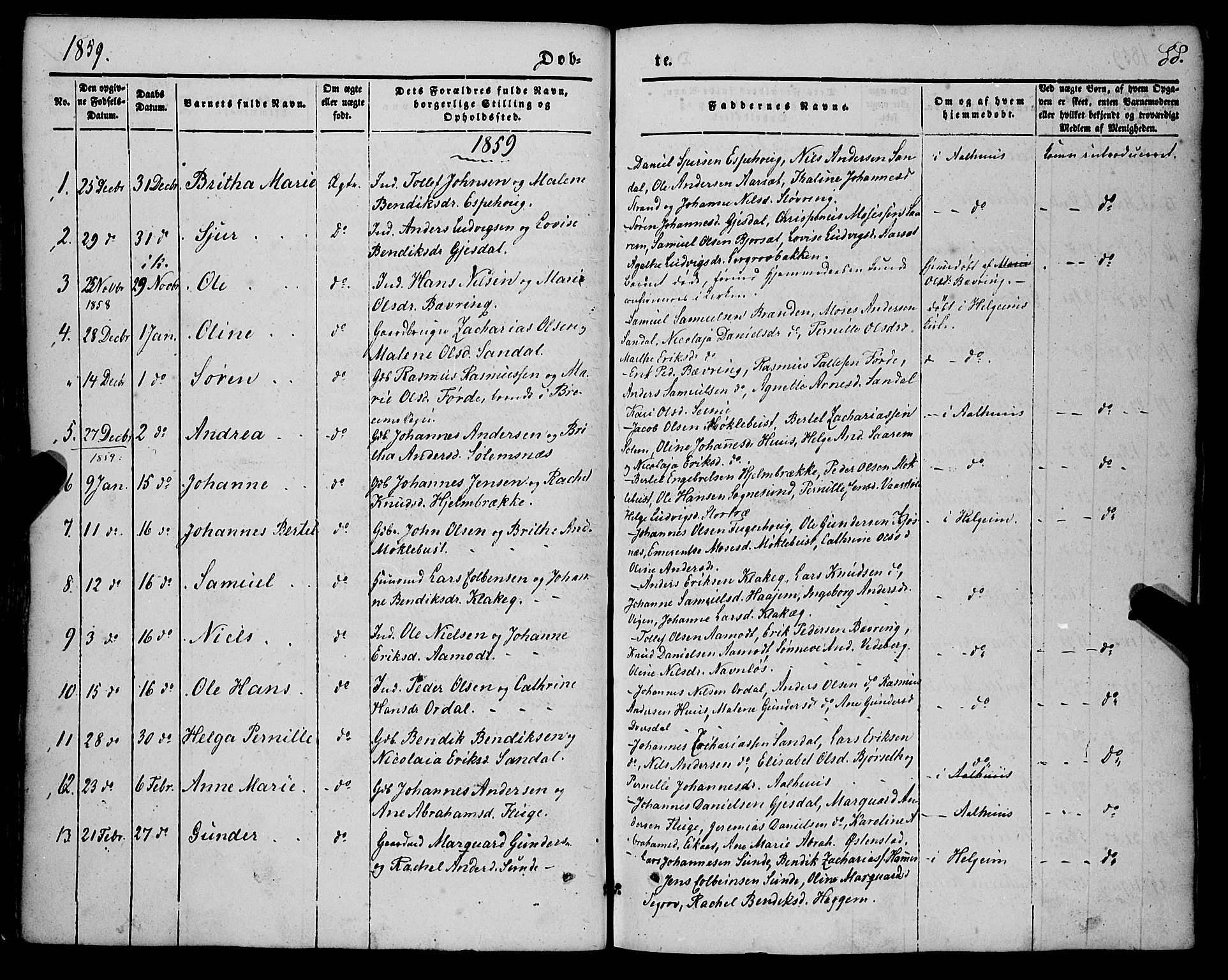 Jølster sokneprestembete, SAB/A-80701/H/Haa/Haaa/L0010: Parish register (official) no. A 10, 1847-1865, p. 88