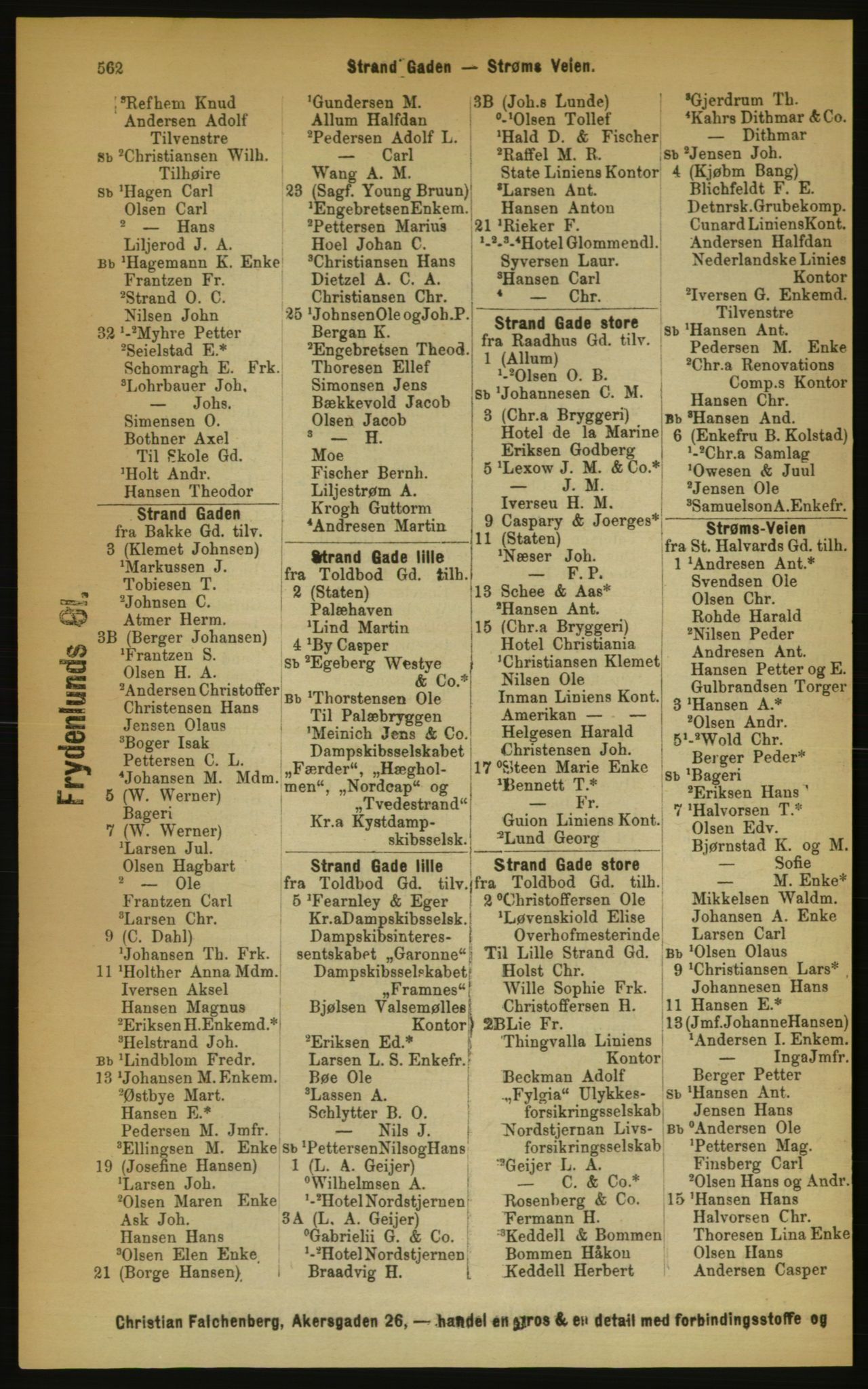 Kristiania/Oslo adressebok, PUBL/-, 1889, p. 562