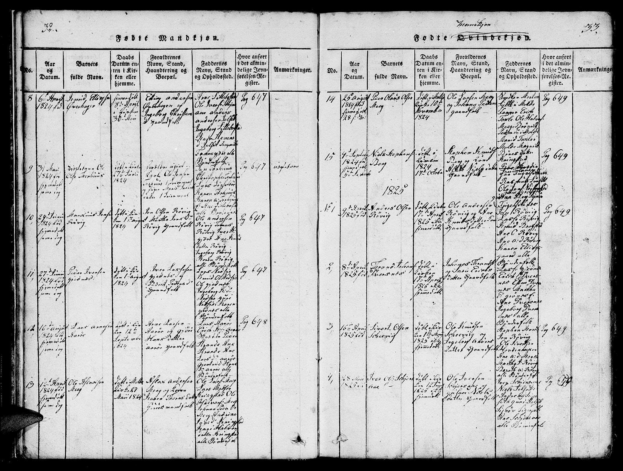 Ministerialprotokoller, klokkerbøker og fødselsregistre - Møre og Romsdal, SAT/A-1454/555/L0665: Parish register (copy) no. 555C01, 1818-1868, p. 32-33