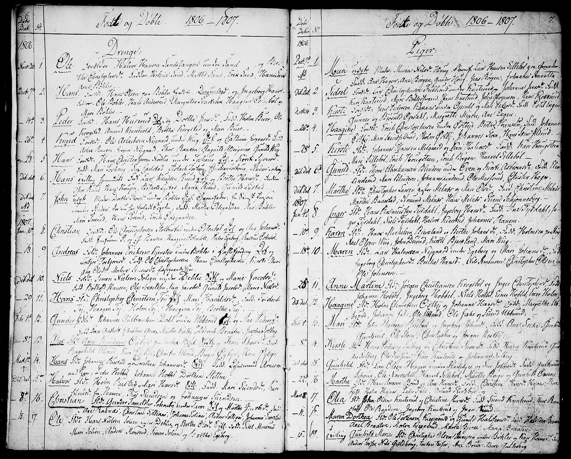 Enebakk prestekontor Kirkebøker, SAO/A-10171c/F/Fa/L0004: Parish register (official) no. I 4, 1806-1854, p. 6-7