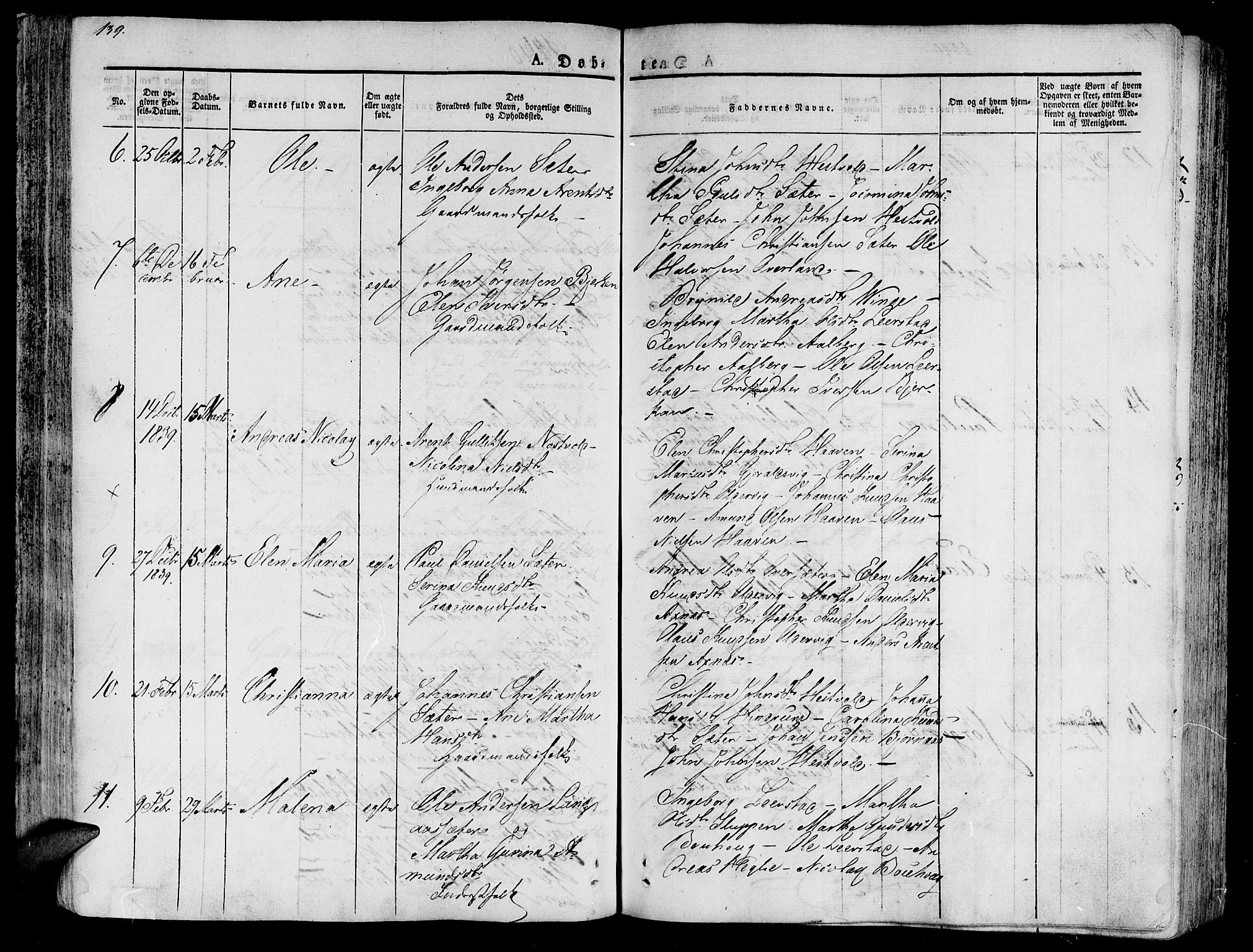 Ministerialprotokoller, klokkerbøker og fødselsregistre - Nord-Trøndelag, AV/SAT-A-1458/701/L0006: Parish register (official) no. 701A06, 1825-1841, p. 139