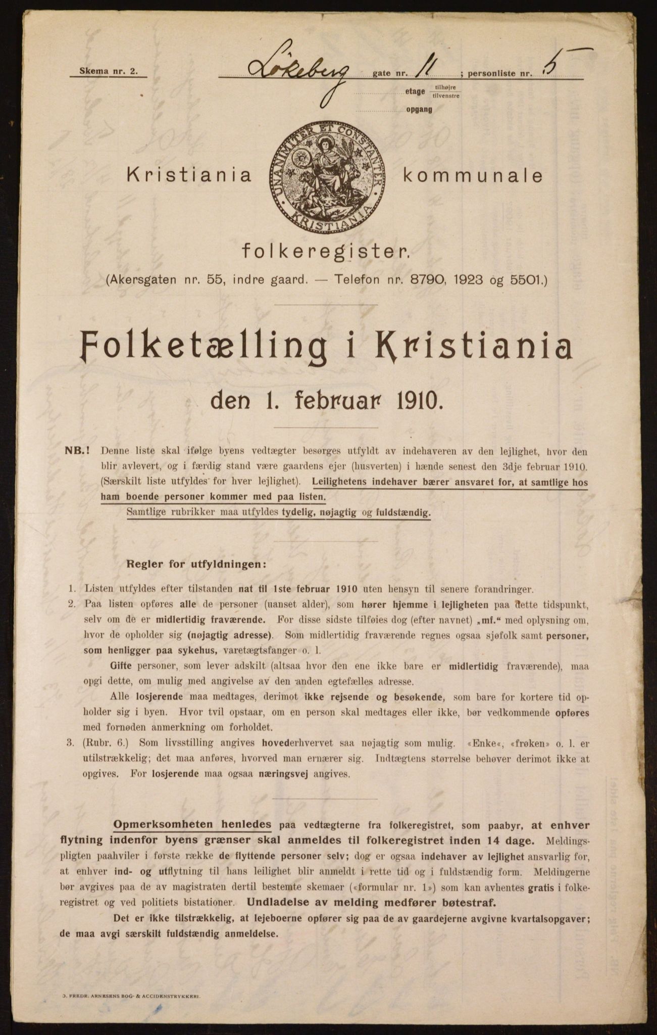 OBA, Municipal Census 1910 for Kristiania, 1910, p. 56602