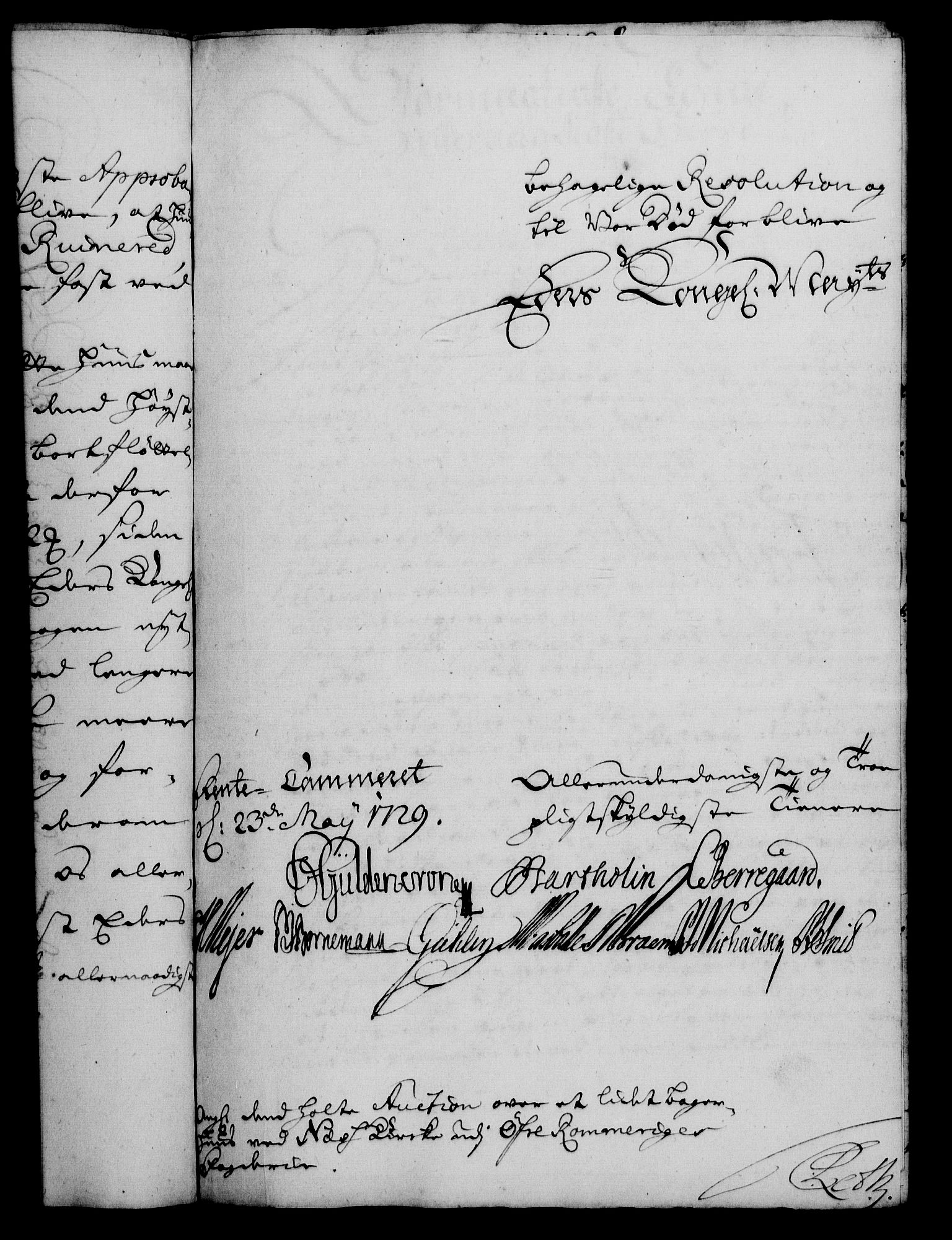 Rentekammeret, Kammerkanselliet, RA/EA-3111/G/Gf/Gfa/L0012: Norsk relasjons- og resolusjonsprotokoll (merket RK 52.12), 1729, p. 389