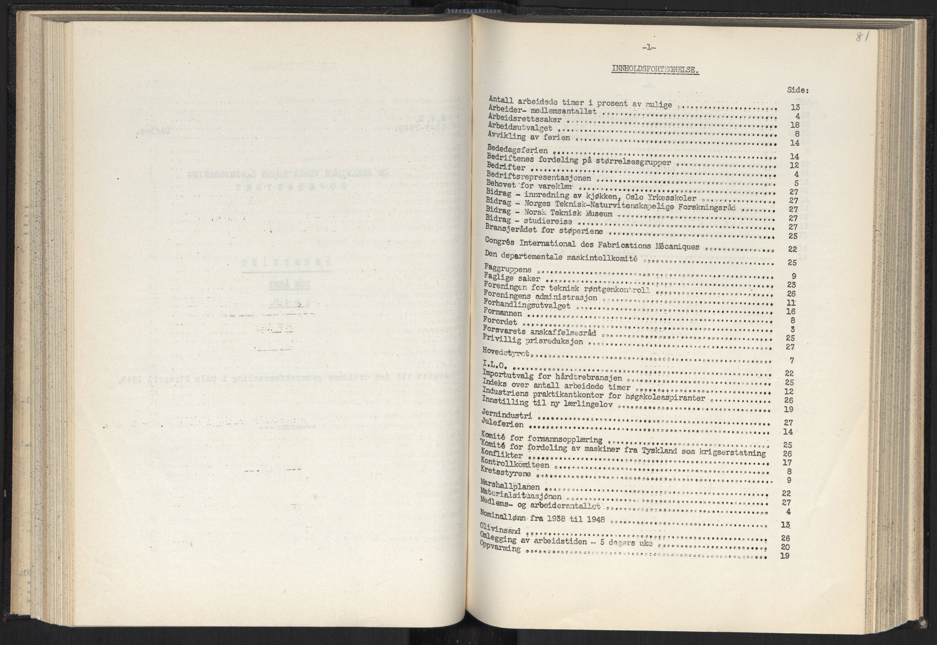 Teknologibedriftenes Landsforening TBL, RA/PA-1700/A/Ad/L0007: Årsberetning med register, 1940-1951, p. 81