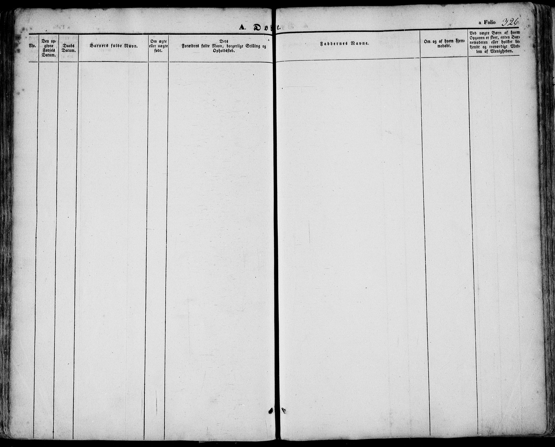 Domkirken sokneprestkontor, SAST/A-101812/001/30/30BA/L0016: Parish register (official) no. A 15, 1844-1854, p. 326