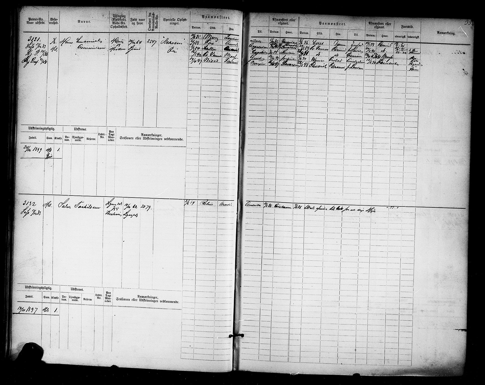 Farsund mønstringskrets, AV/SAK-2031-0017/F/Fb/L0019: Hovedrulle nr 3067-3832, Z-11, 1882-1922, p. 36
