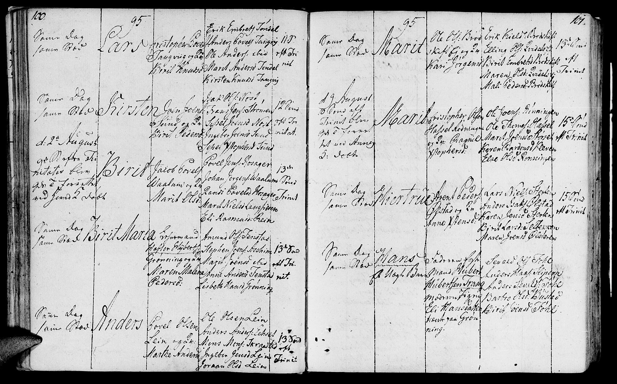 Ministerialprotokoller, klokkerbøker og fødselsregistre - Sør-Trøndelag, AV/SAT-A-1456/646/L0606: Parish register (official) no. 646A04, 1791-1805, p. 100-101