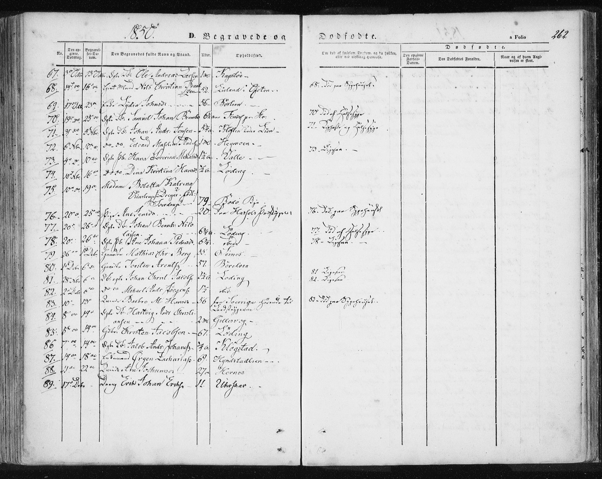 Ministerialprotokoller, klokkerbøker og fødselsregistre - Nordland, SAT/A-1459/801/L0007: Parish register (official) no. 801A07, 1845-1863, p. 262