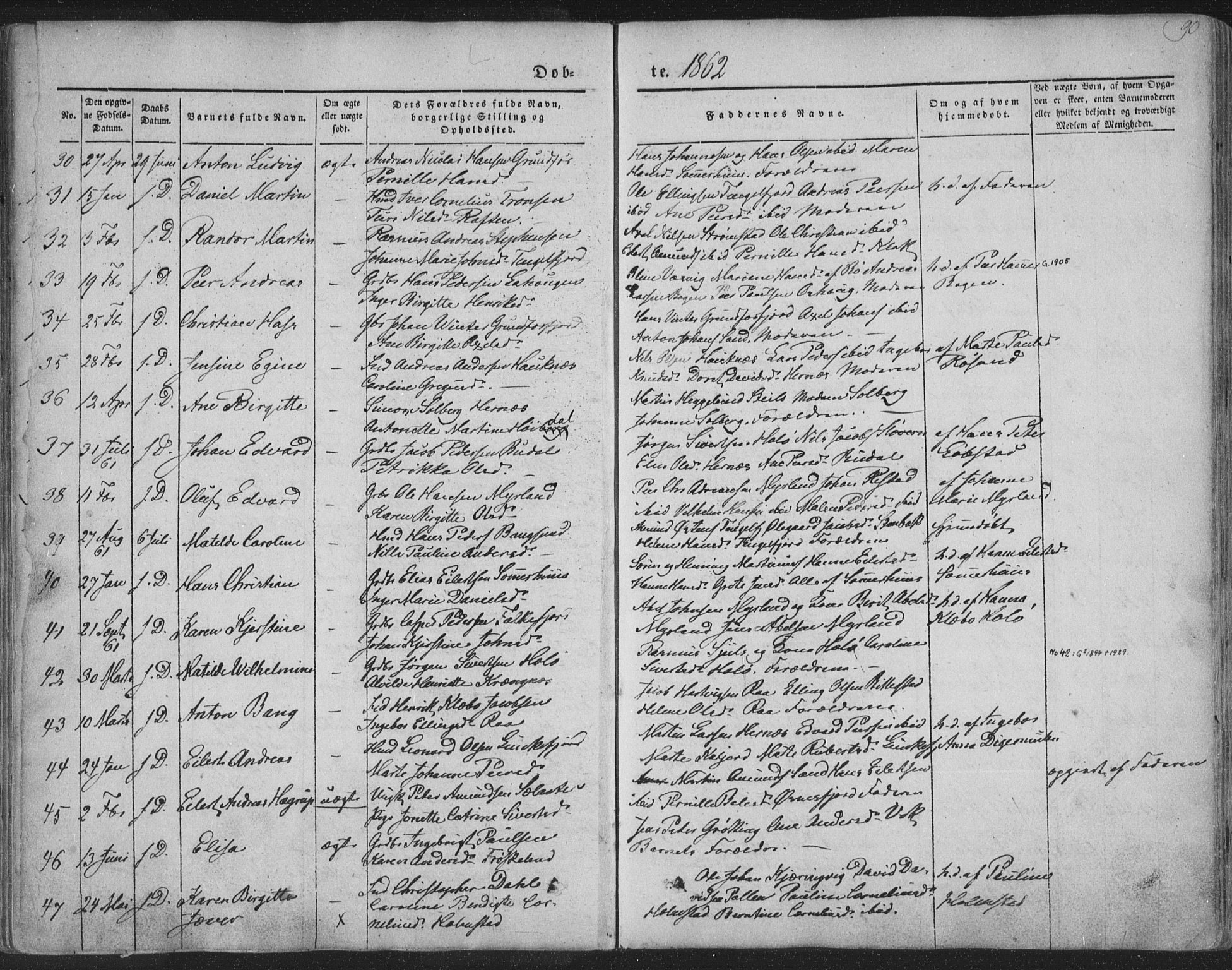 Ministerialprotokoller, klokkerbøker og fødselsregistre - Nordland, AV/SAT-A-1459/888/L1241: Parish register (official) no. 888A07, 1849-1869, p. 90