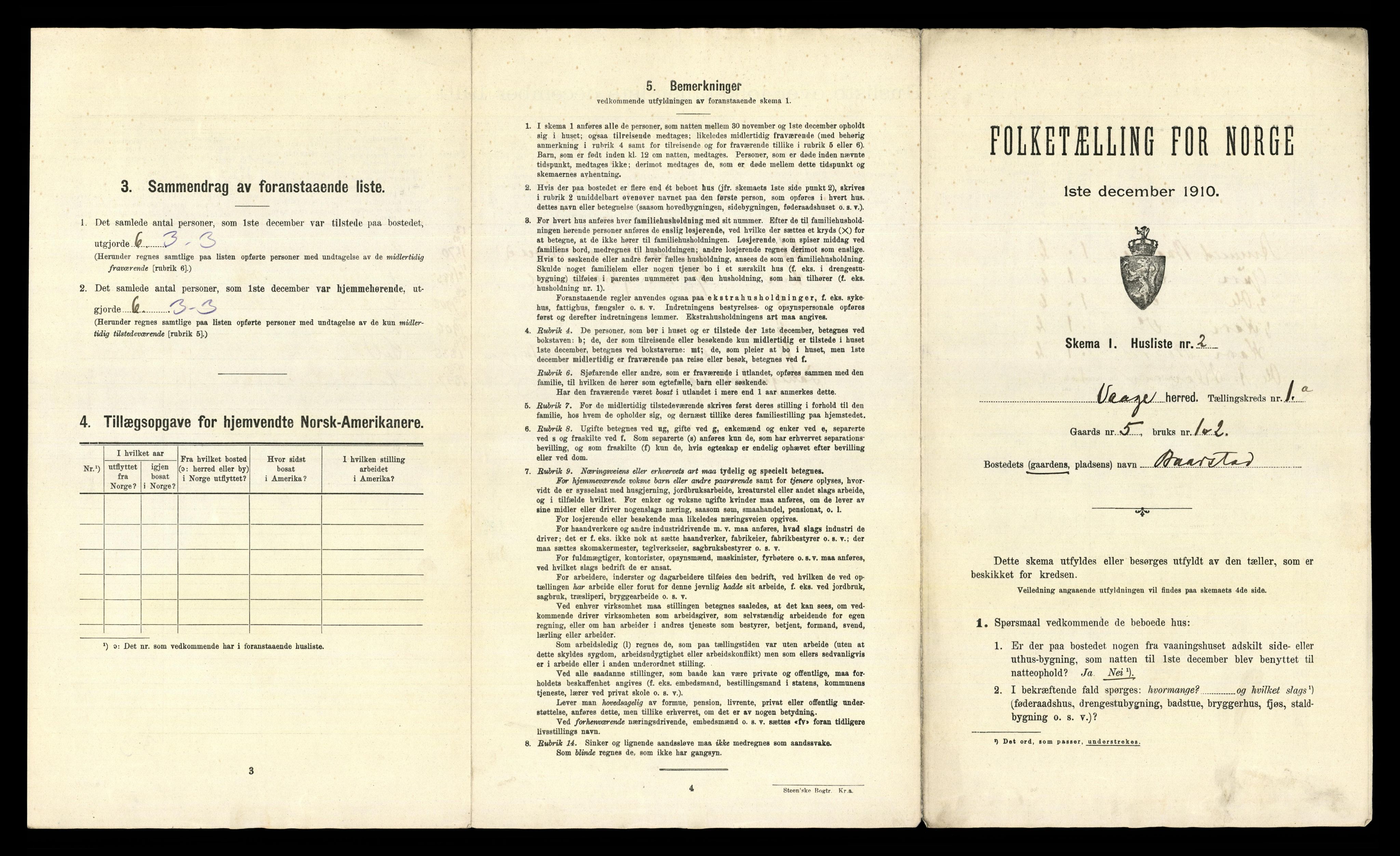 RA, 1910 census for Vågå, 1910, p. 33