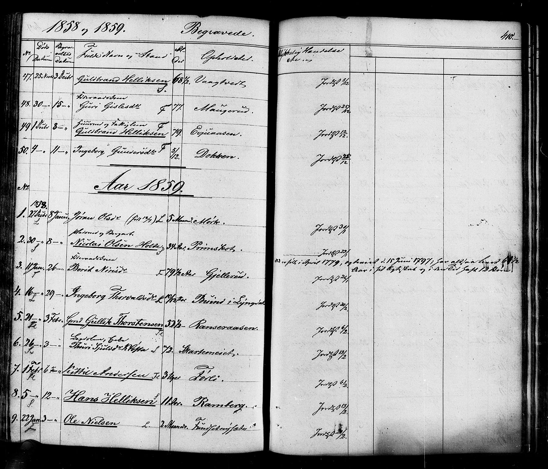 Flesberg kirkebøker, SAKO/A-18/F/Fa/L0006: Parish register (official) no. I 6, 1834-1860, p. 410