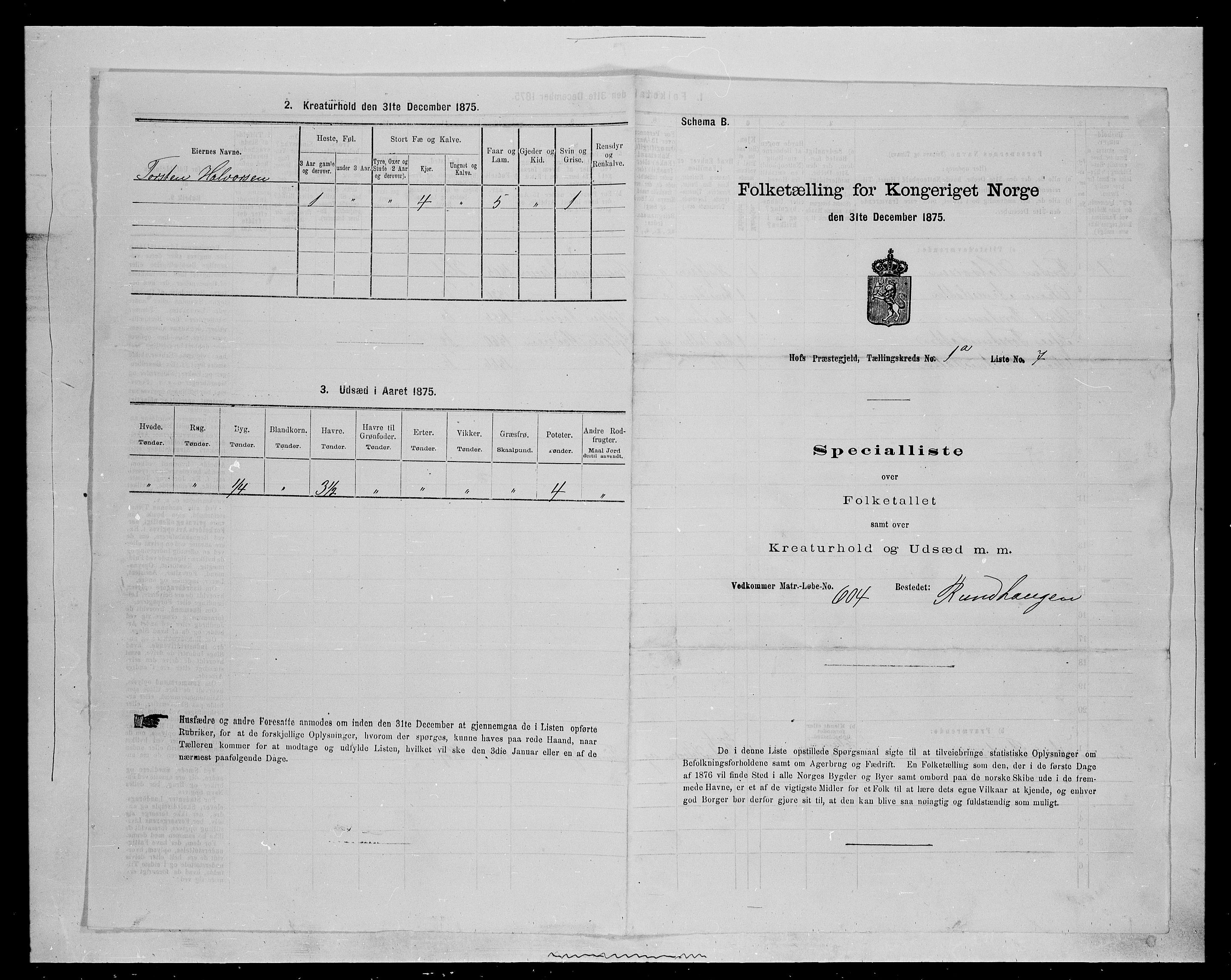 SAH, 1875 census for 0424P Hof, 1875, p. 22