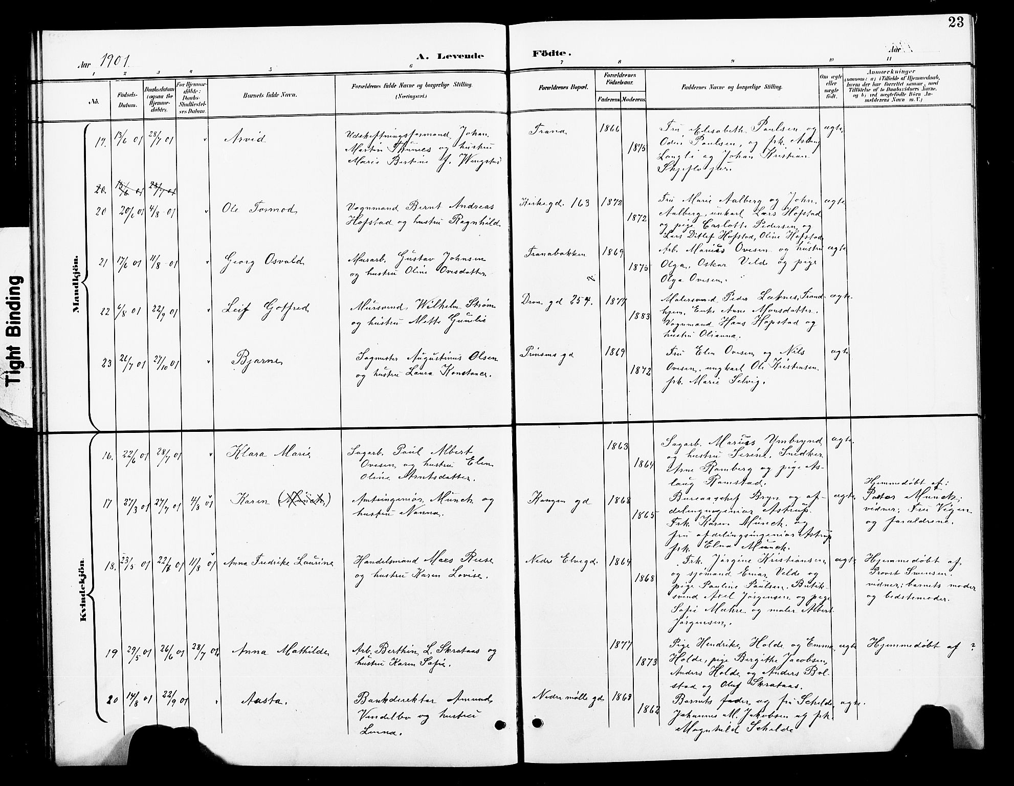 Ministerialprotokoller, klokkerbøker og fødselsregistre - Nord-Trøndelag, AV/SAT-A-1458/739/L0375: Parish register (copy) no. 739C03, 1898-1908, p. 23
