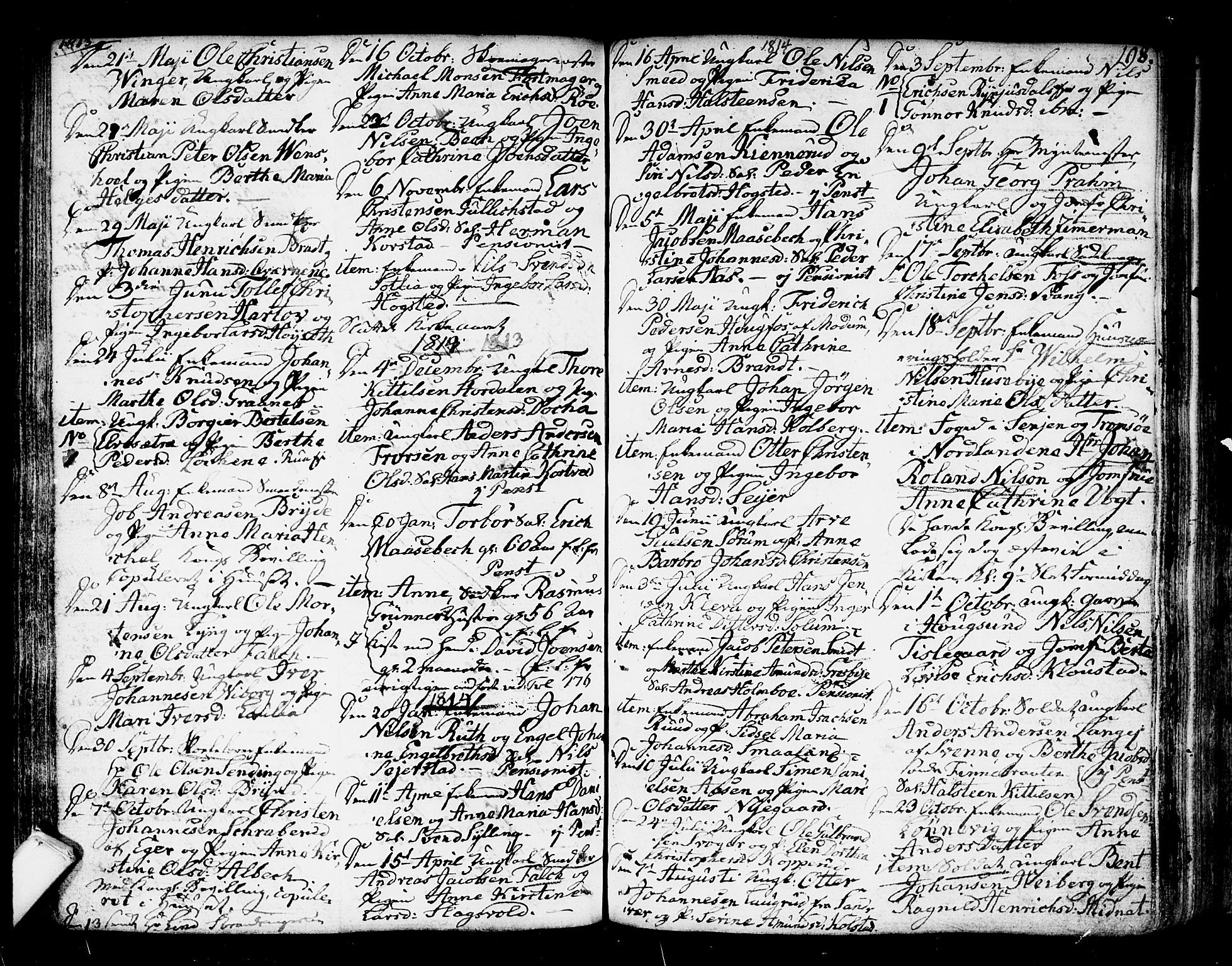 Kongsberg kirkebøker, SAKO/A-22/F/Fa/L0007: Parish register (official) no. I 7, 1795-1816, p. 198