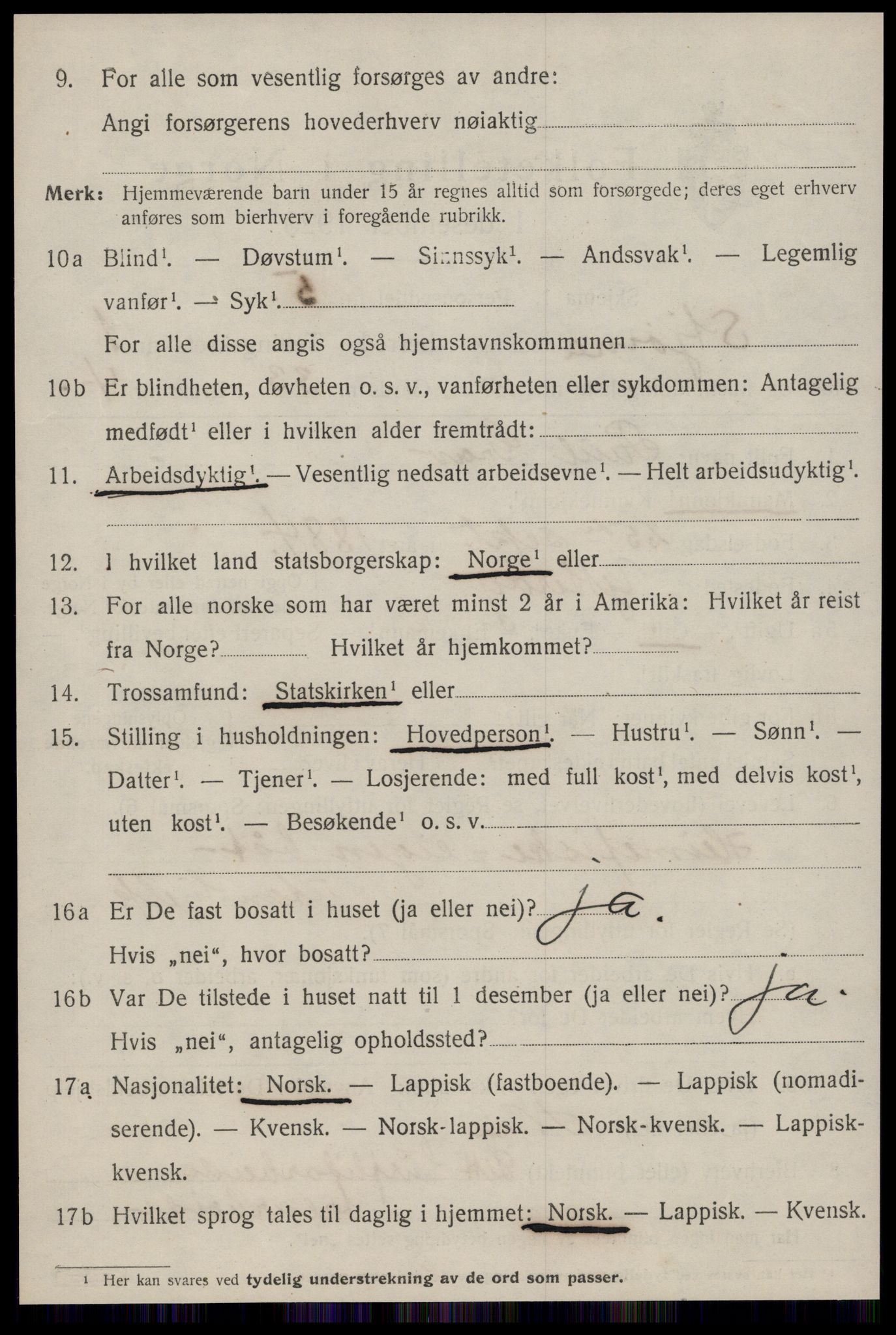 SAT, 1920 census for Stjørna, 1920, p. 1015