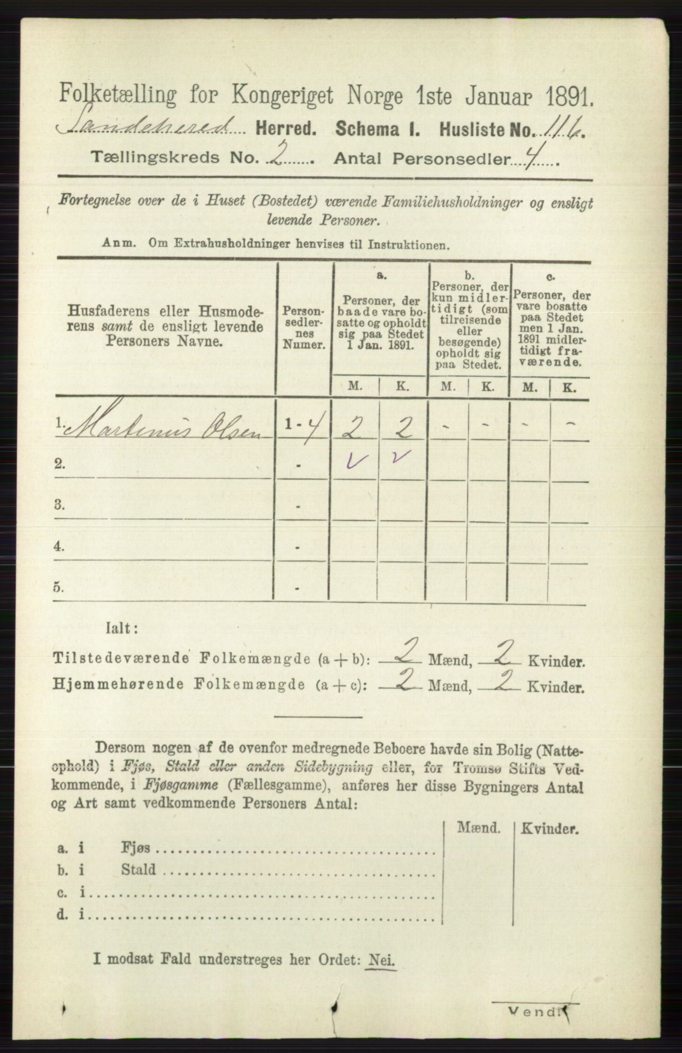 RA, 1891 census for 0724 Sandeherred, 1891, p. 985