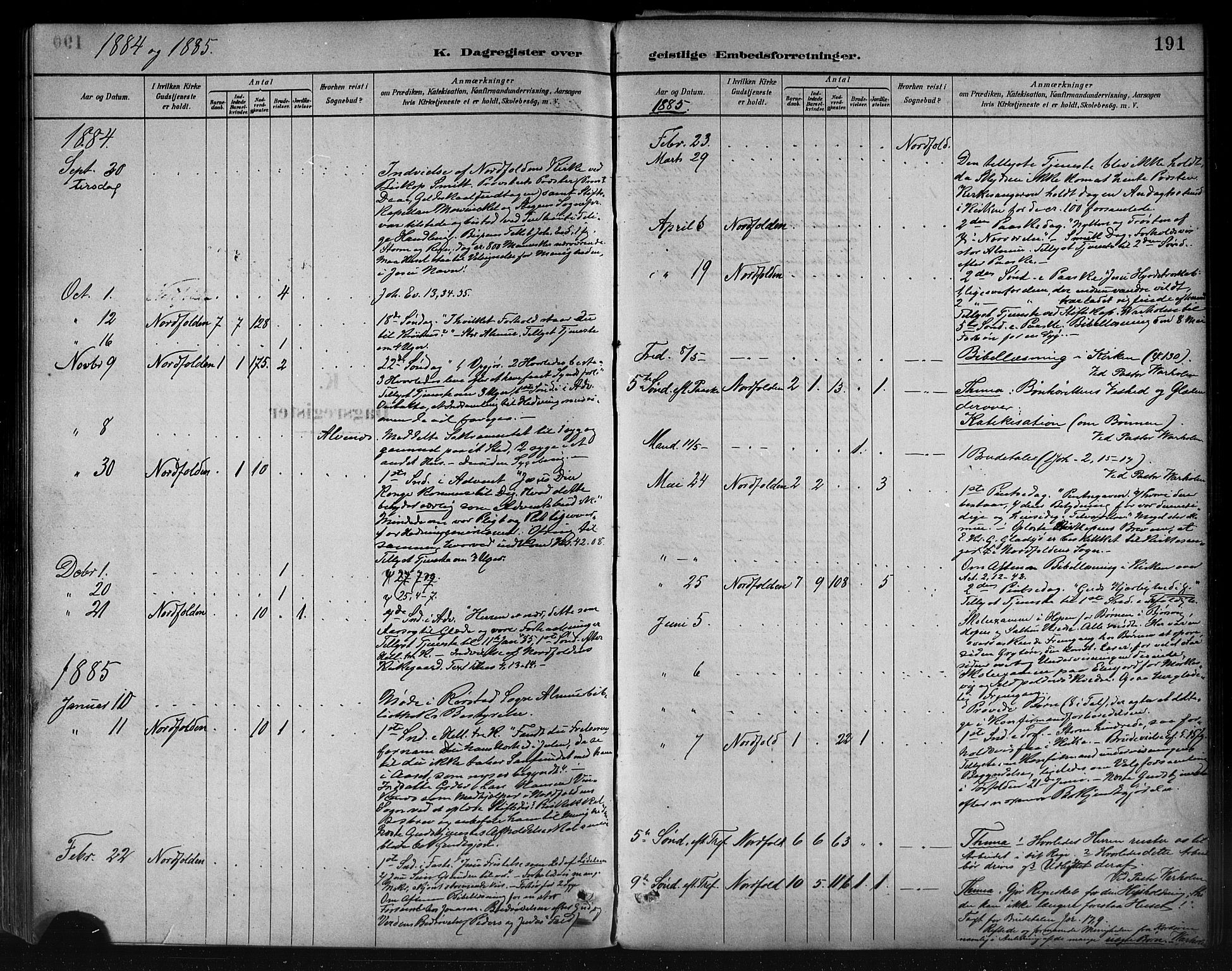 Ministerialprotokoller, klokkerbøker og fødselsregistre - Nordland, AV/SAT-A-1459/858/L0831: Parish register (official) no. 858A01, 1884-1902, p. 191