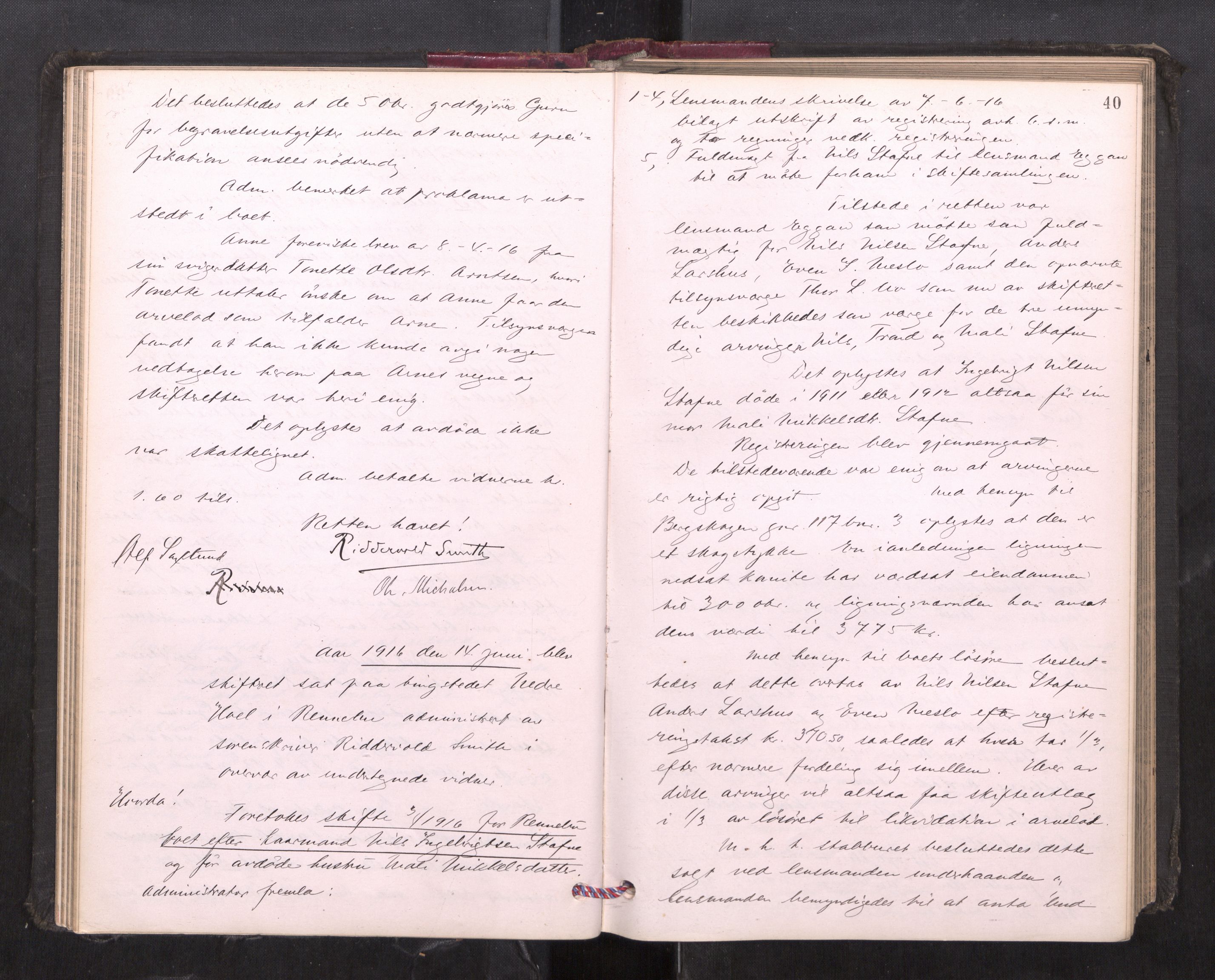 Orkdal sorenskriveri, AV/SAT-A-4169/1/3/3B/L0013: Skiftebehandlingsprotokoll, 1914-1925, p. 39b-40a