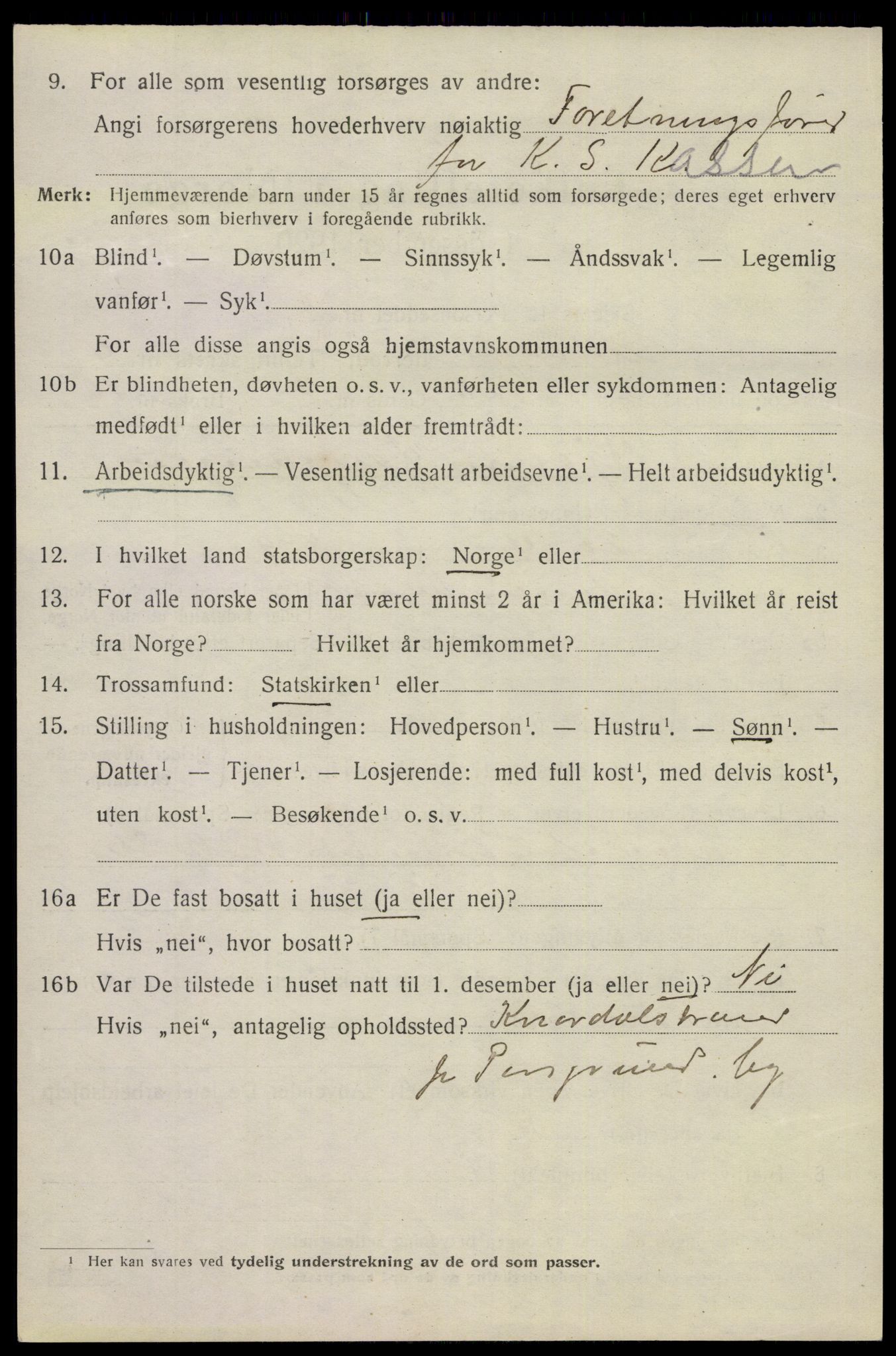 SAKO, 1920 census for Eidanger, 1920, p. 4999