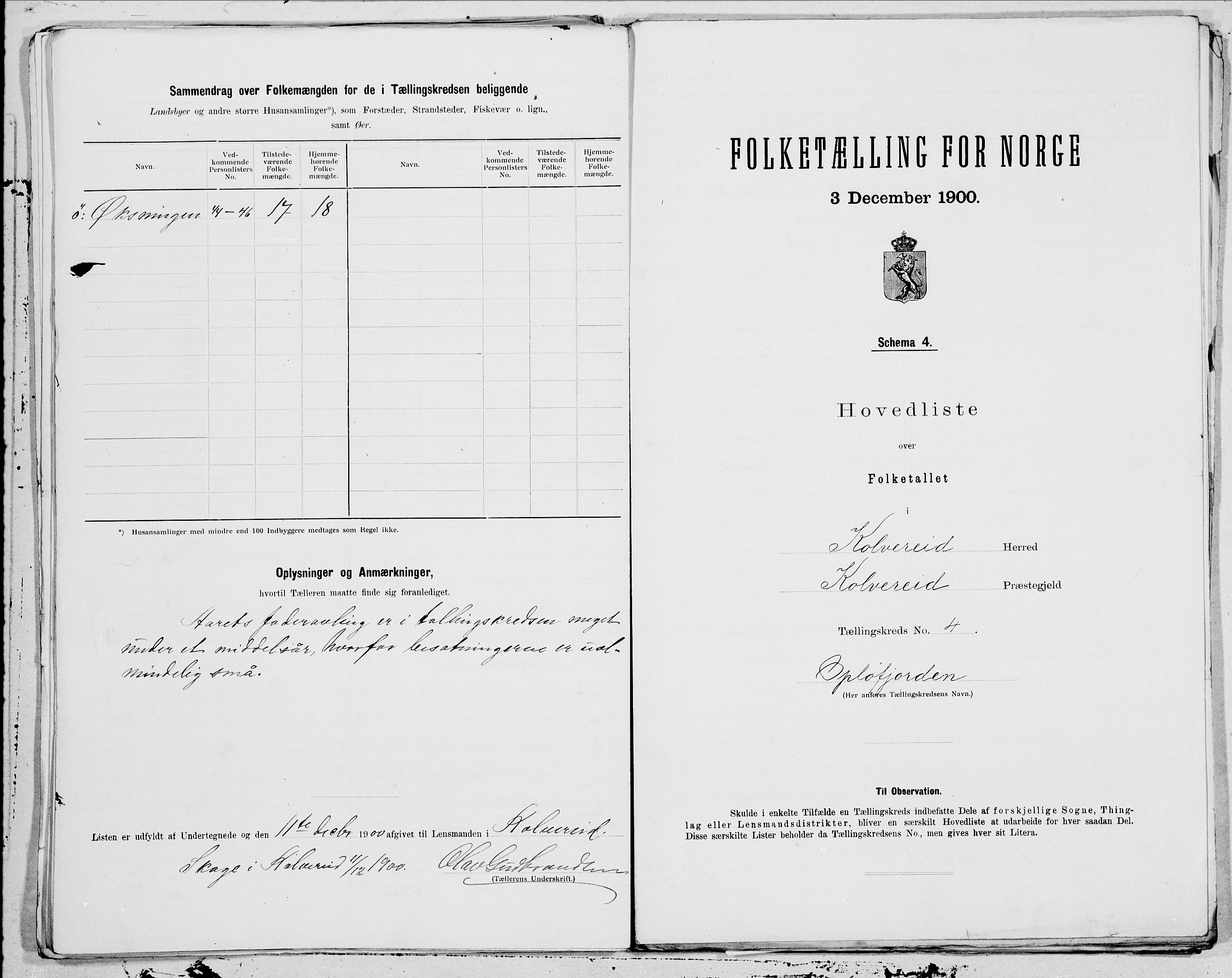 SAT, 1900 census for Kolvereid, 1900, p. 10