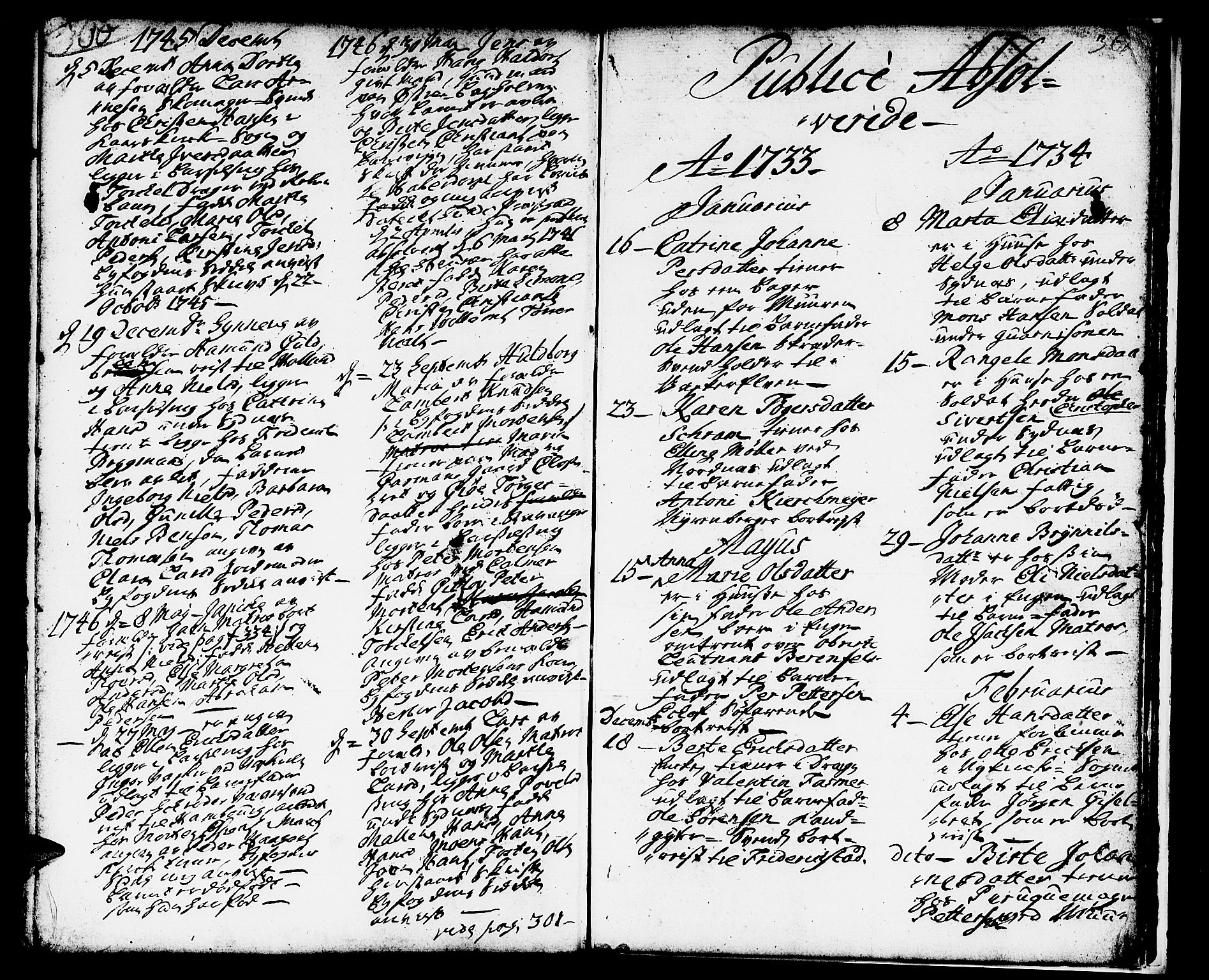 Domkirken sokneprestembete, SAB/A-74801/H/Haa/L0002: Parish register (official) no. A 2, 1733-1750, p. 360-361