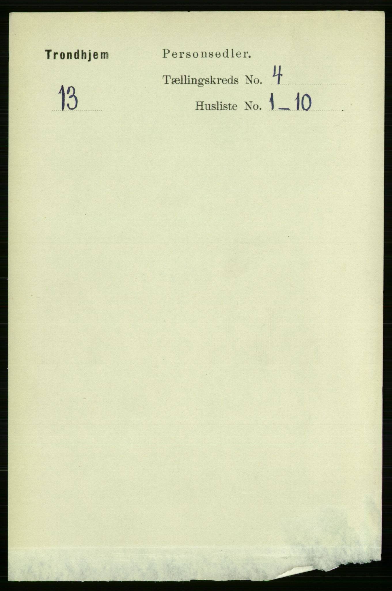 RA, 1891 census for 1601 Trondheim, 1891, p. 4384