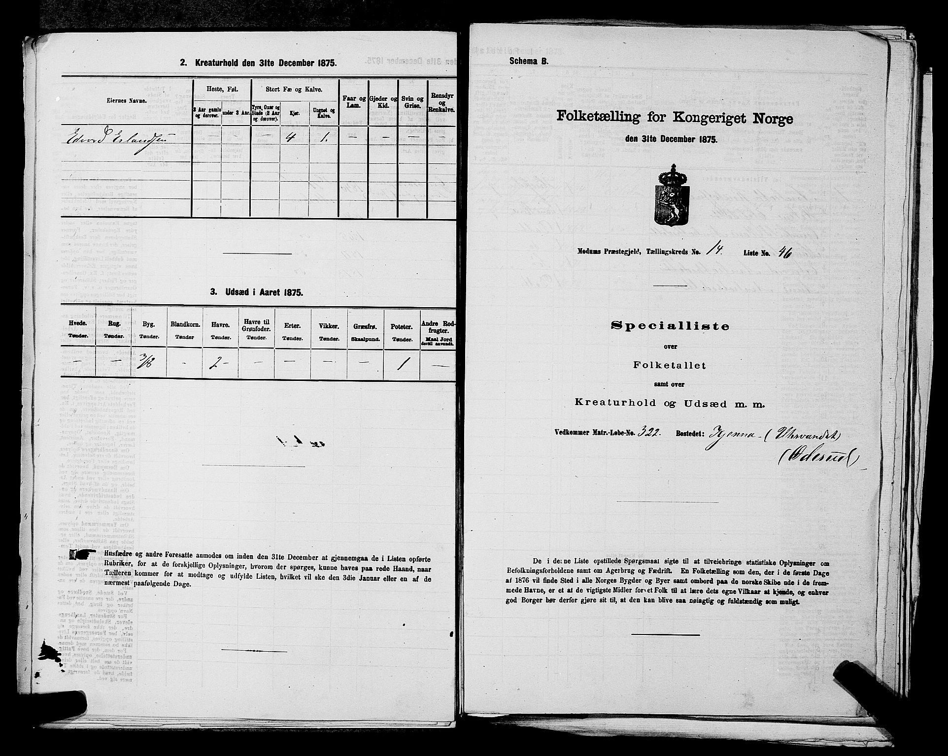 SAKO, 1875 census for 0623P Modum, 1875, p. 1984