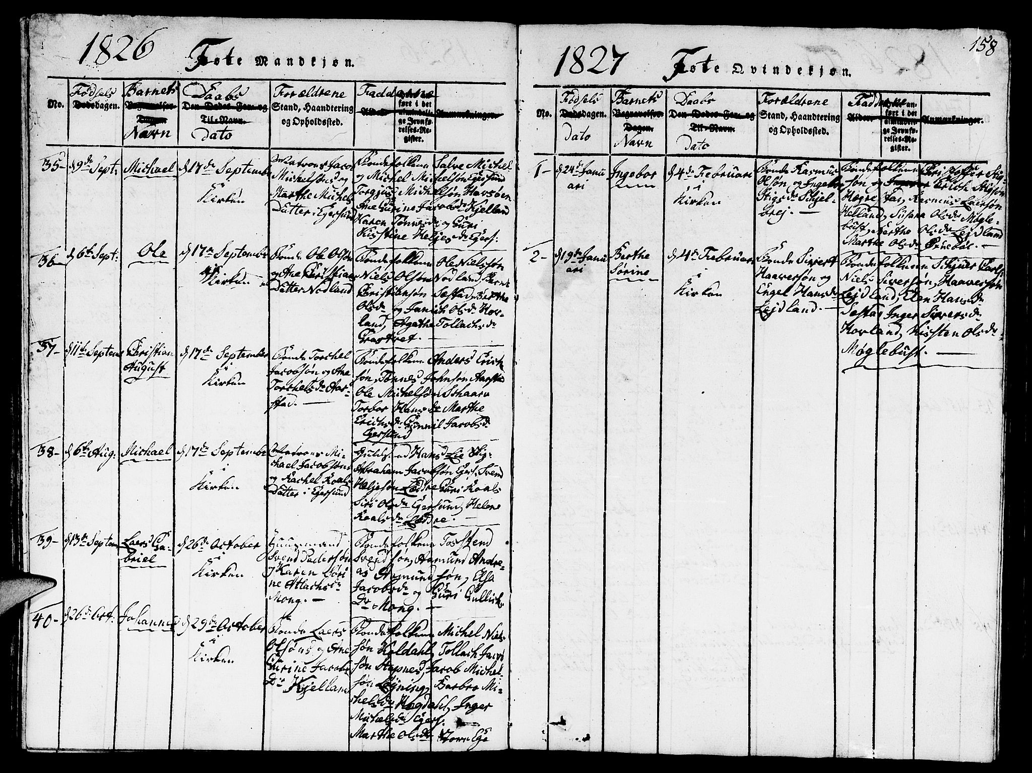 Eigersund sokneprestkontor, SAST/A-101807/S09/L0001: Parish register (copy) no. B 1, 1815-1827, p. 158
