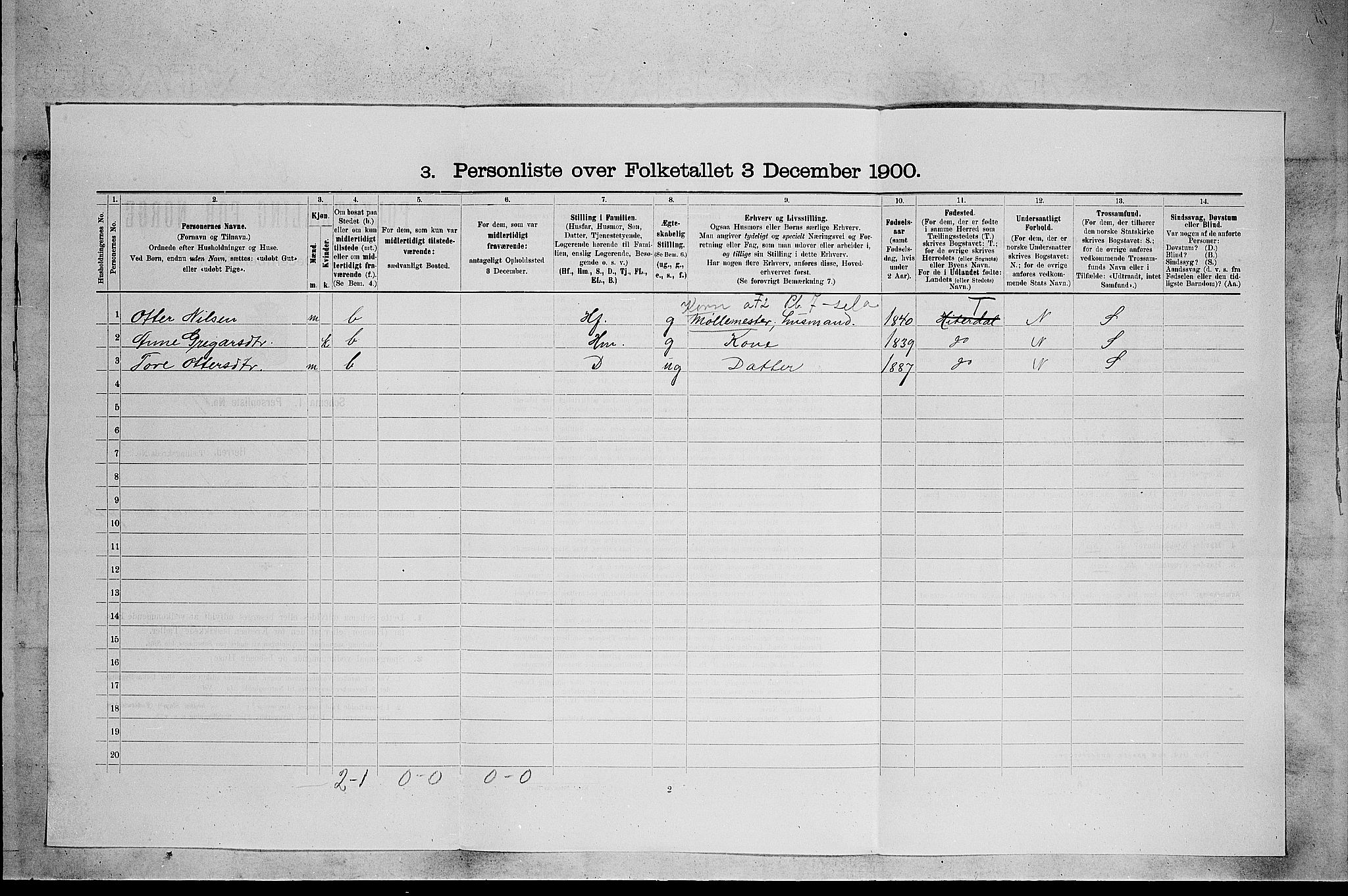 SAKO, 1900 census for Heddal, 1900, p. 53